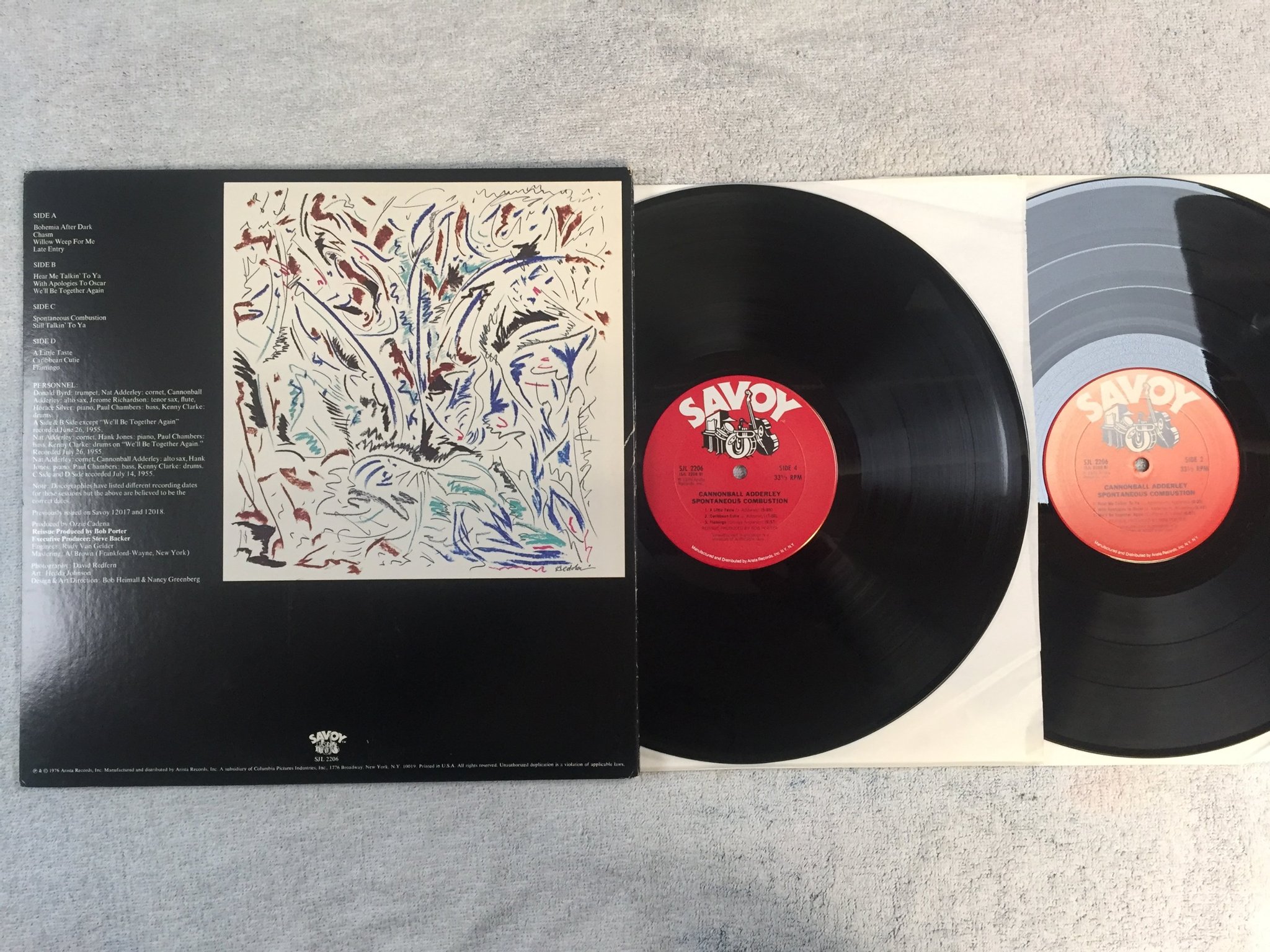 Omslagsbild för skivan CANNONBALL ADDERLEY spontaneous combustion 2xLP -76 US SAVOY SJL 2206