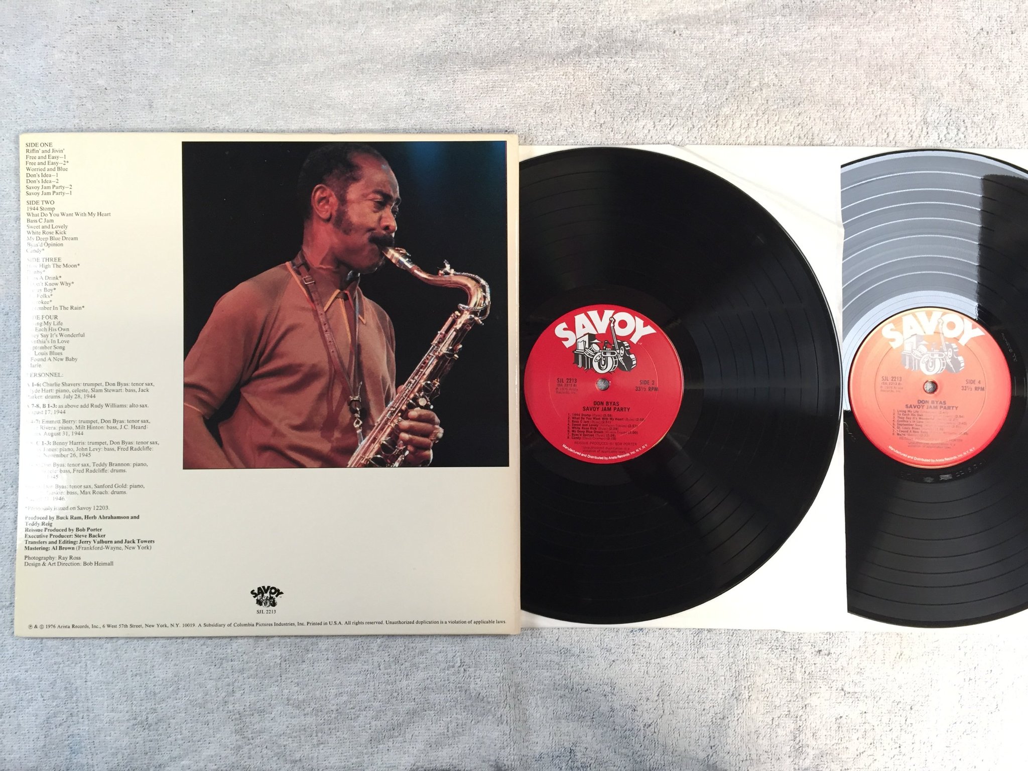 Omslagsbild för skivan DON BYAS Savoy jam party 2xLP -76 US SAVOY SJL 2213