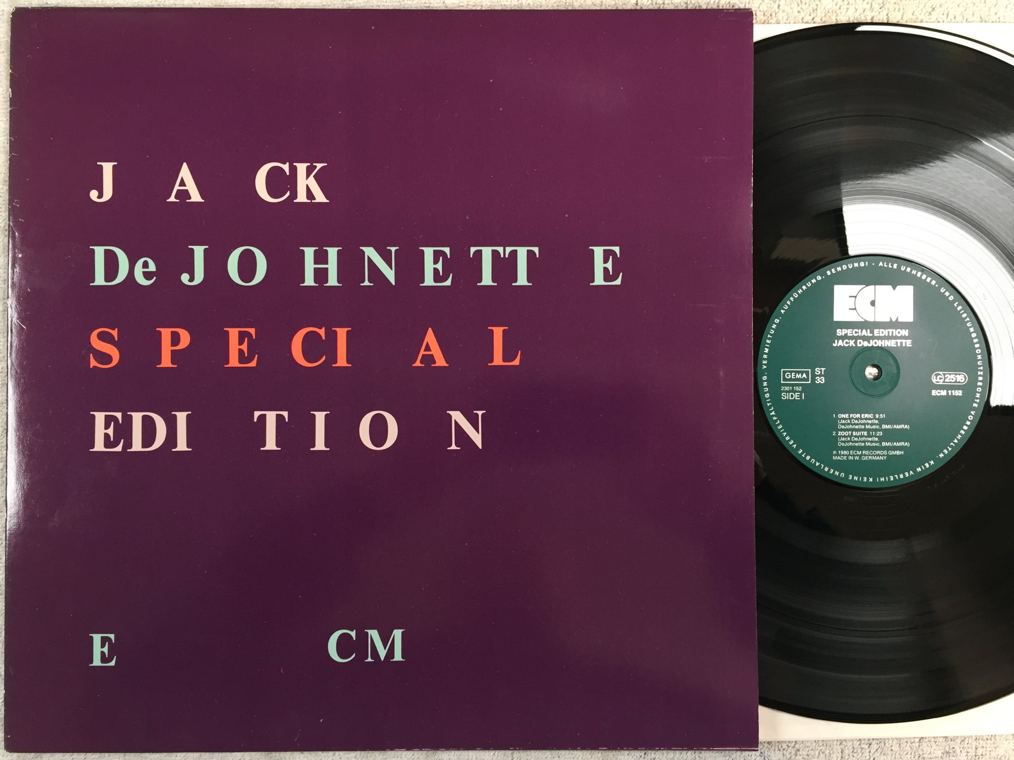 Omslagsbild för skivan JACK DeJOHNETTE SPECIAL EDITION s/t  LP -80 Ger ECM 1152
