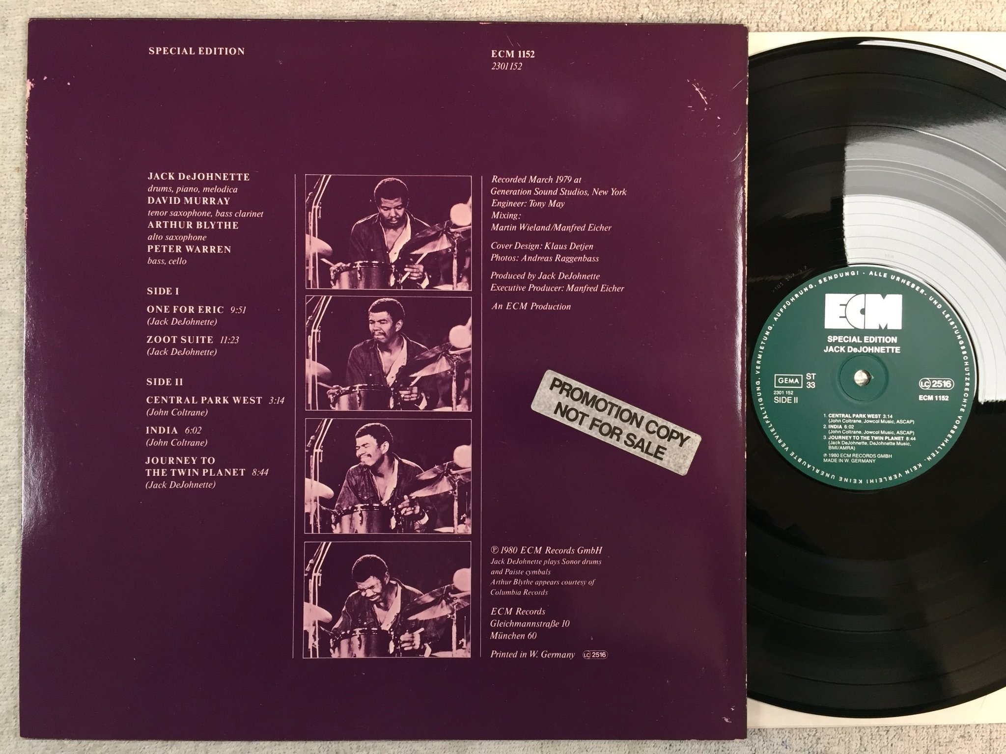 Omslagsbild för skivan JACK DeJOHNETTE SPECIAL EDITION s/t  LP -80 Ger ECM 1152