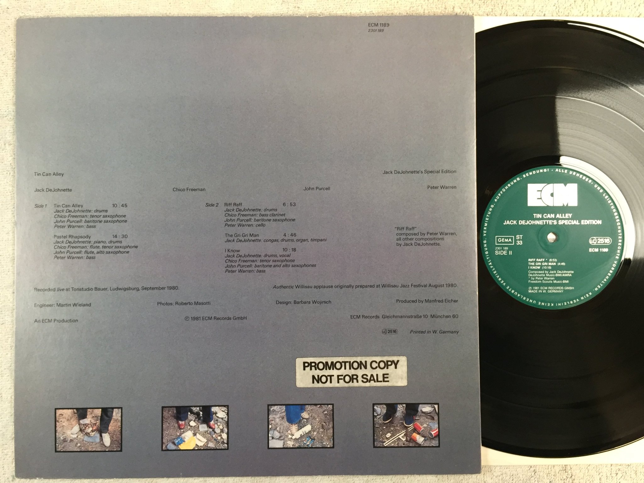 Omslagsbild för skivan JACK DeJOHNETTE SPECIAL EDITION tin can alley LP -81 Ger ECM 1189