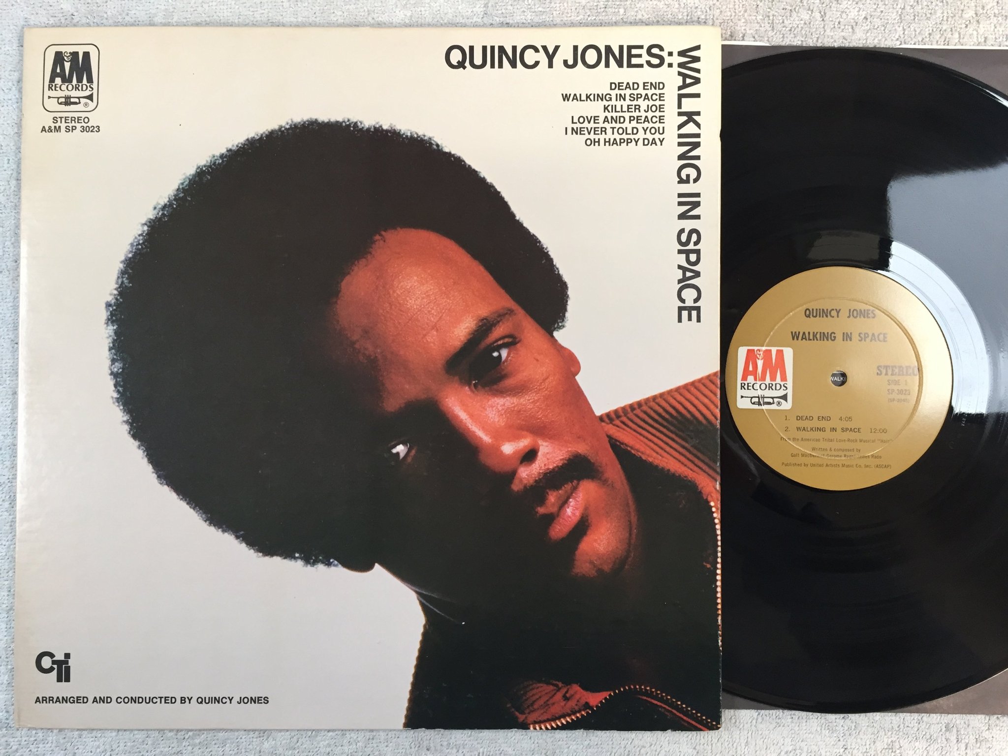 Omslagsbild för skivan QUINCY JONES walking in space LP -69 US A&M SP-3023