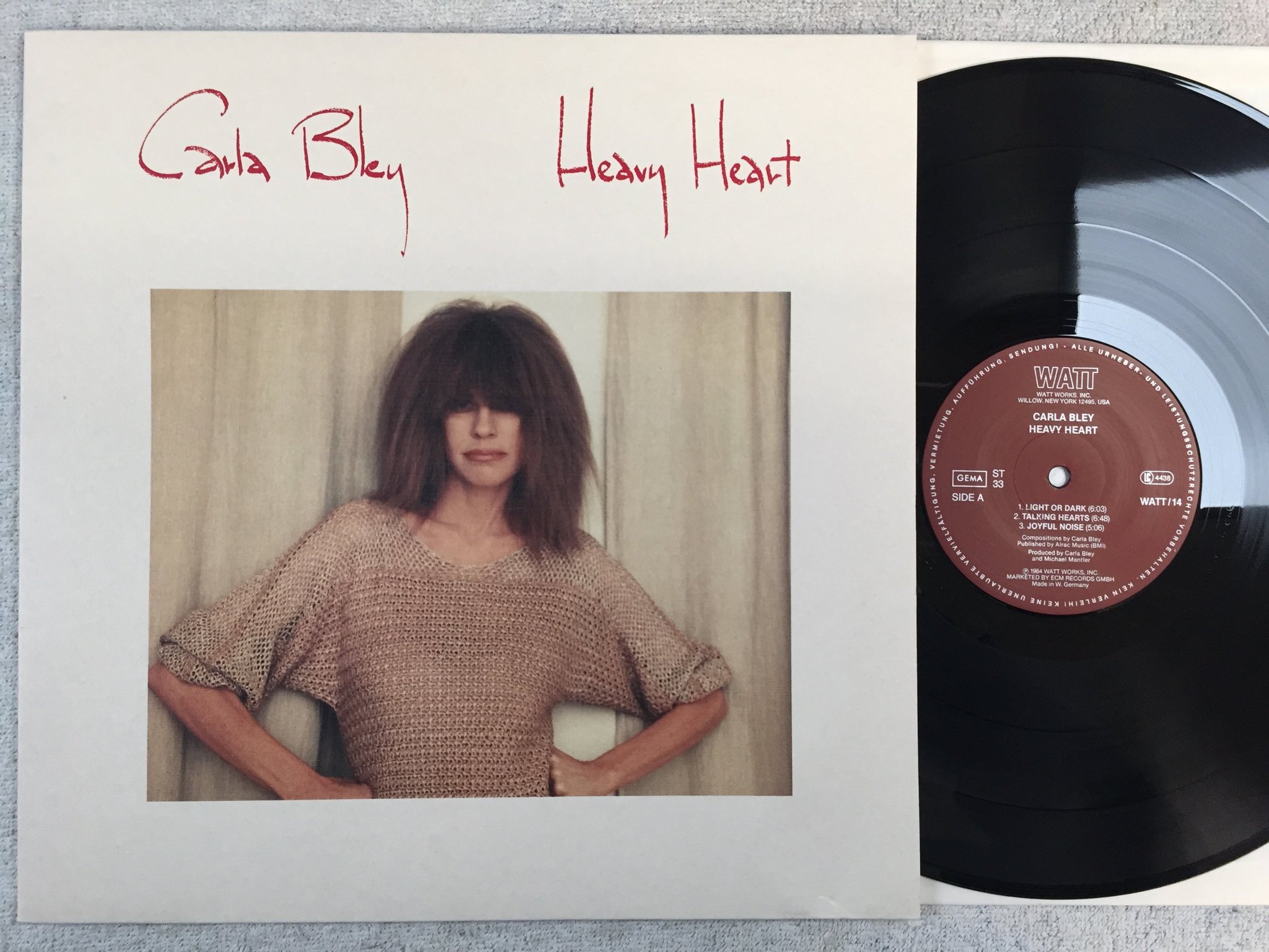 Omslagsbild för skivan CARLA BLEY heavy heart LP -84 Ger WATT/14