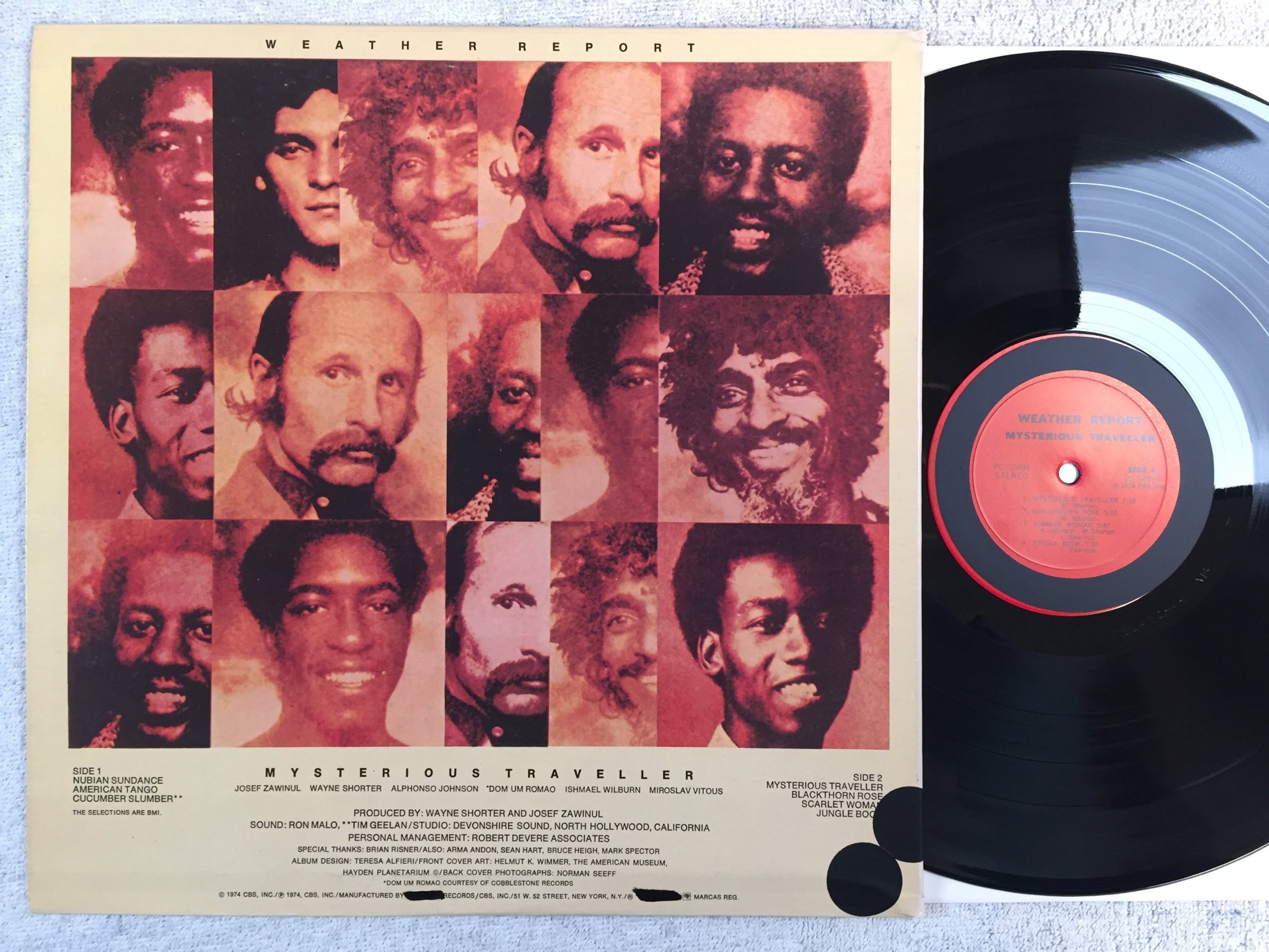 Omslagsbild för skivan WEATHER REPORT mysterious traveller LP -74 Columbia PC 32494