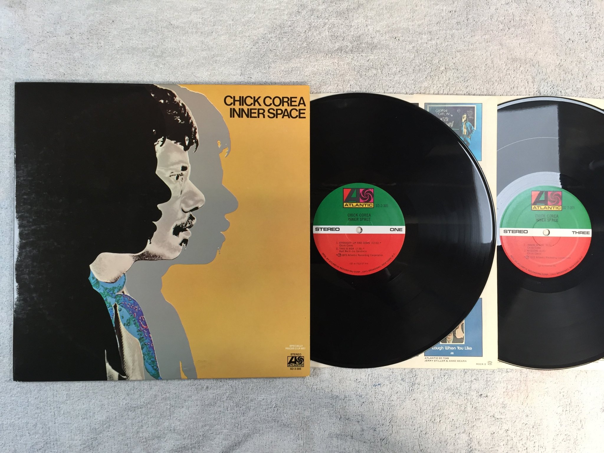Omslagsbild för skivan CHICK COREA inner space 2xLP -73 US ATLANTIC SD 2-305