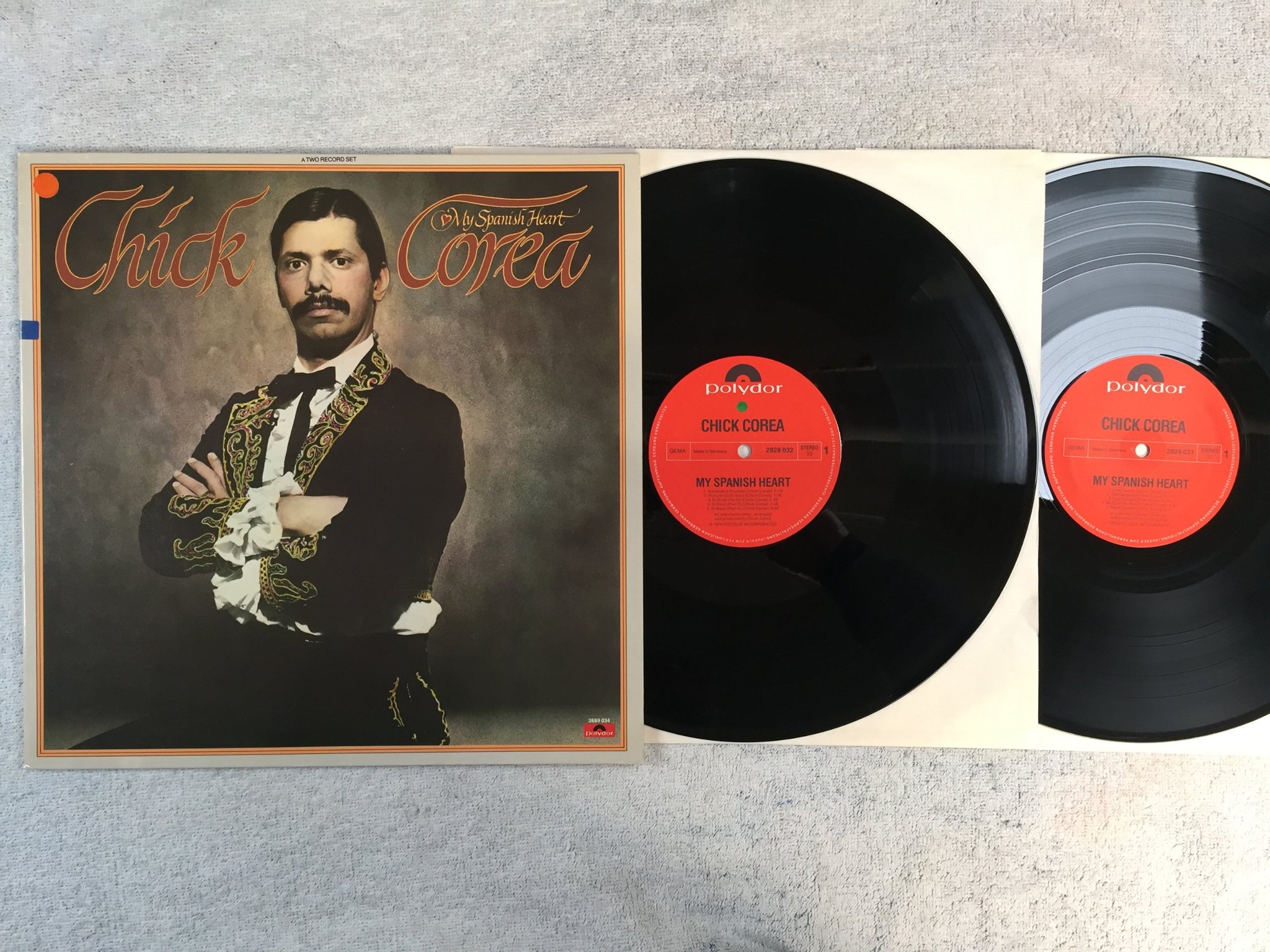 Omslagsbild för skivan CHICK COREA my spanish heart 2xLP -76 Ger POLYDOR 2929031