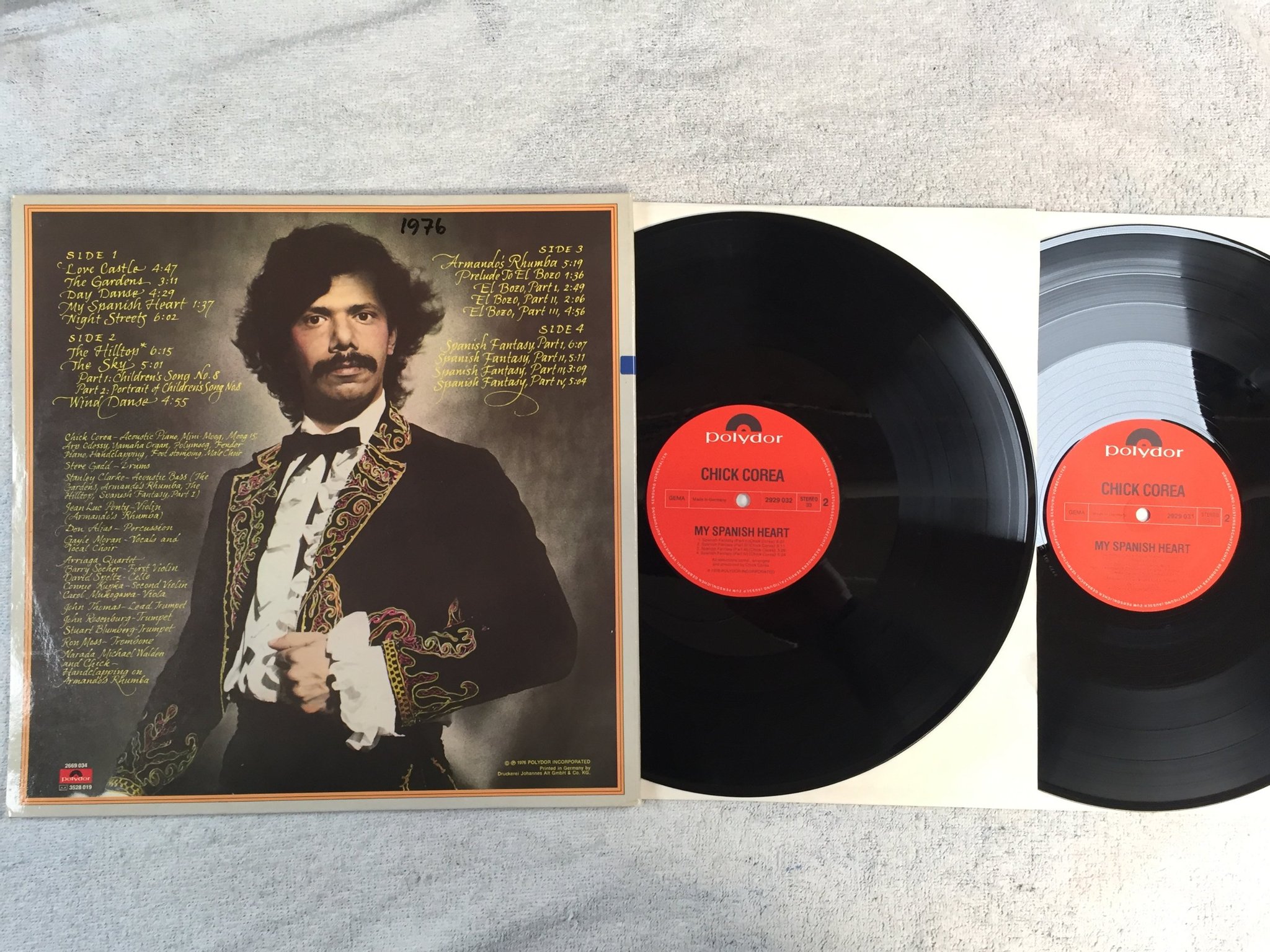 Omslagsbild för skivan CHICK COREA my spanish heart 2xLP -76 Ger POLYDOR 2929031