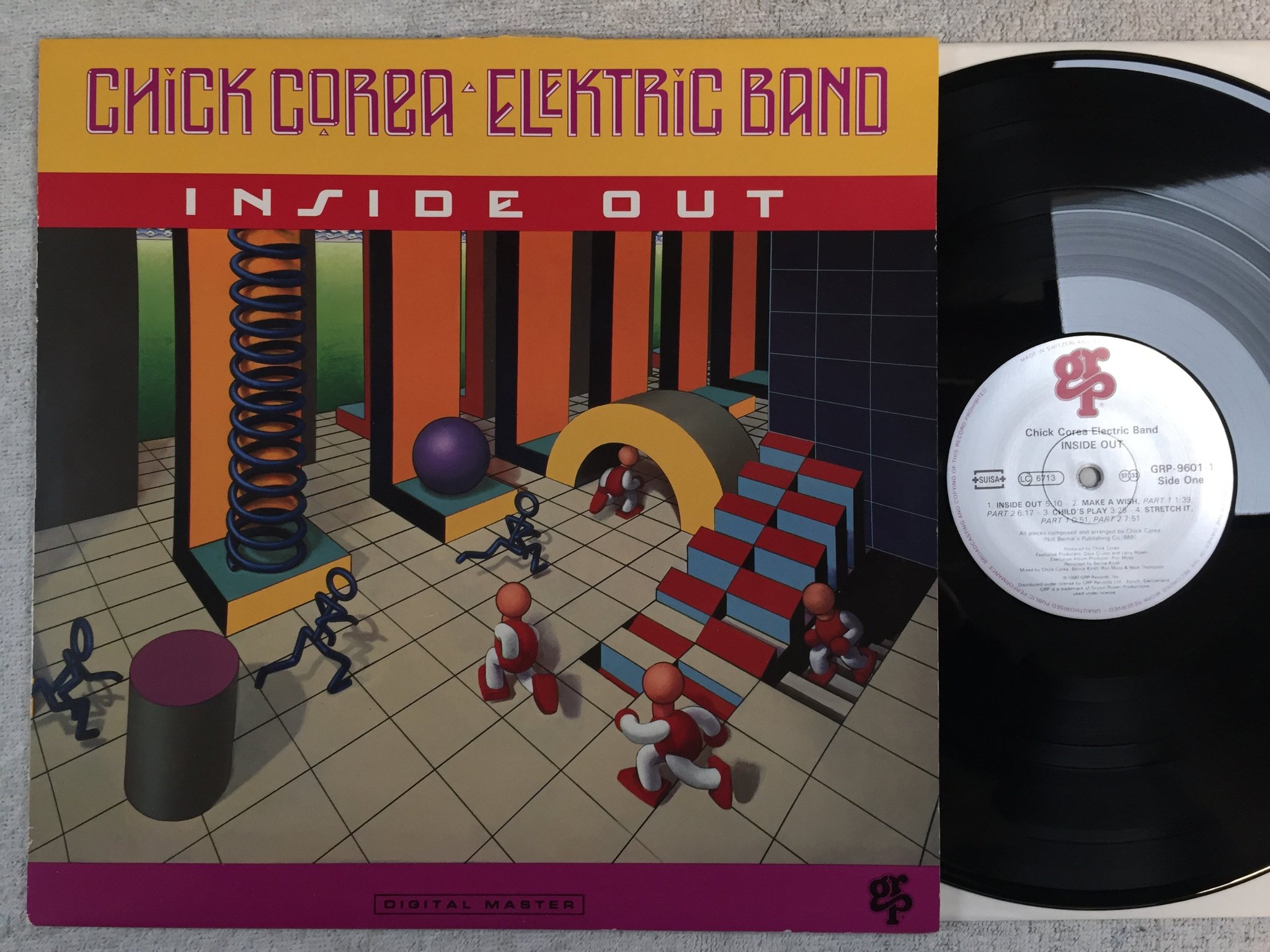 Omslagsbild för skivan CHICK COREA ELECTRIC BAND inside out LP -90 Schweiz GRP 9601-1 