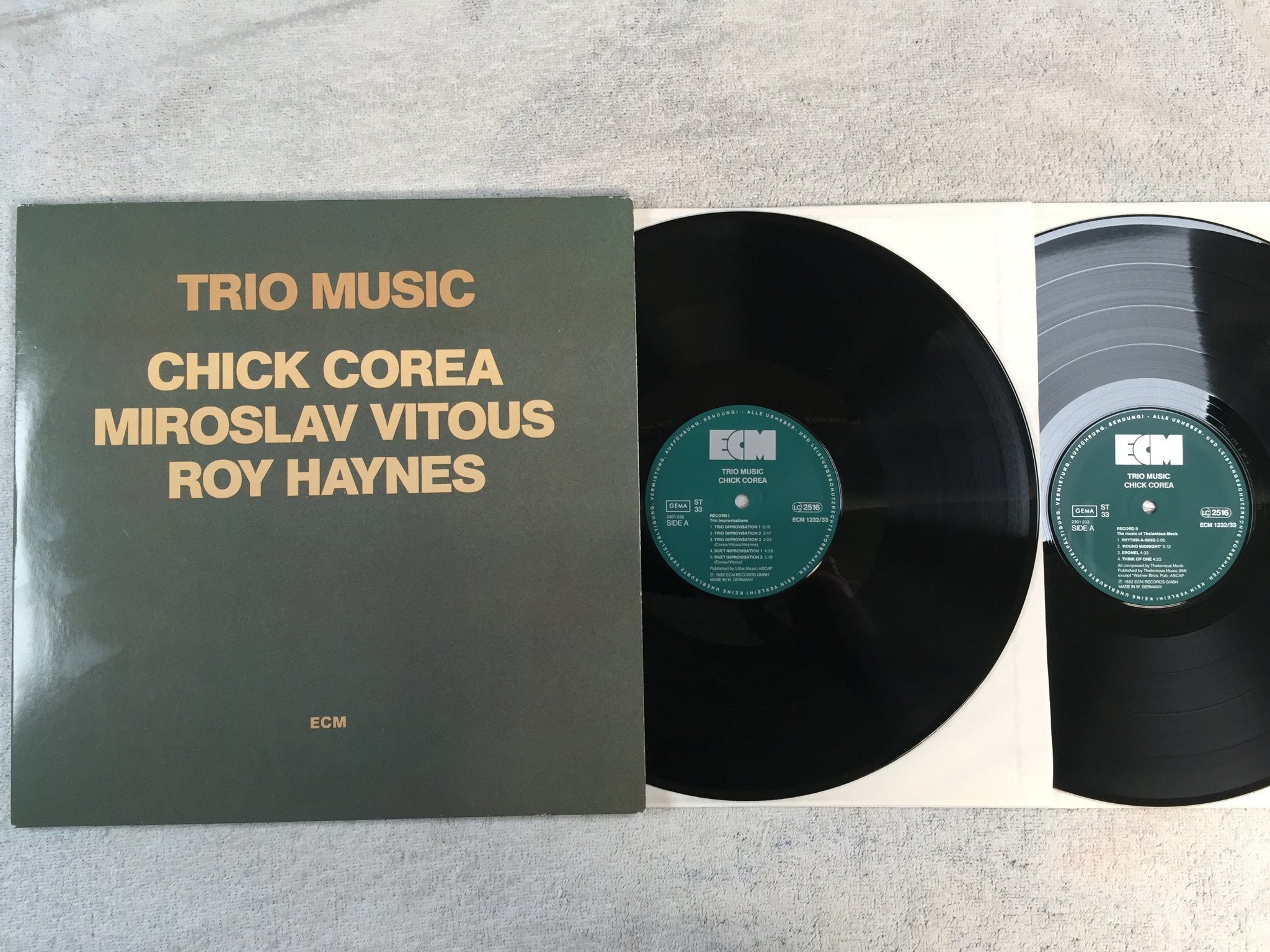 Omslagsbild för skivan CHICK COREA trio music 2xLP -82 Ger ECM 1232/33