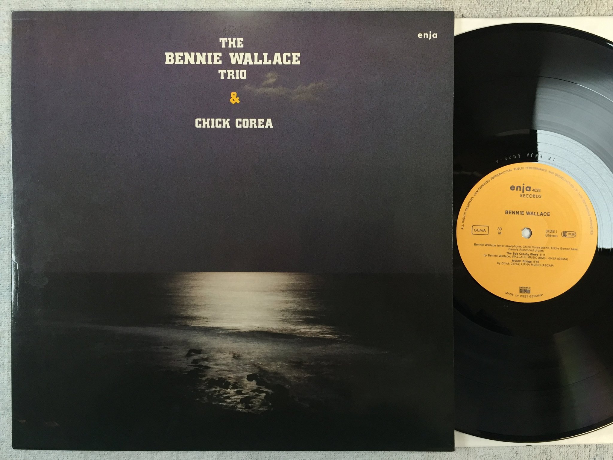 Omslagsbild för skivan BENNIE WALLACE TRIO & CHICK COREA LP -82 Ger ENJA 4028