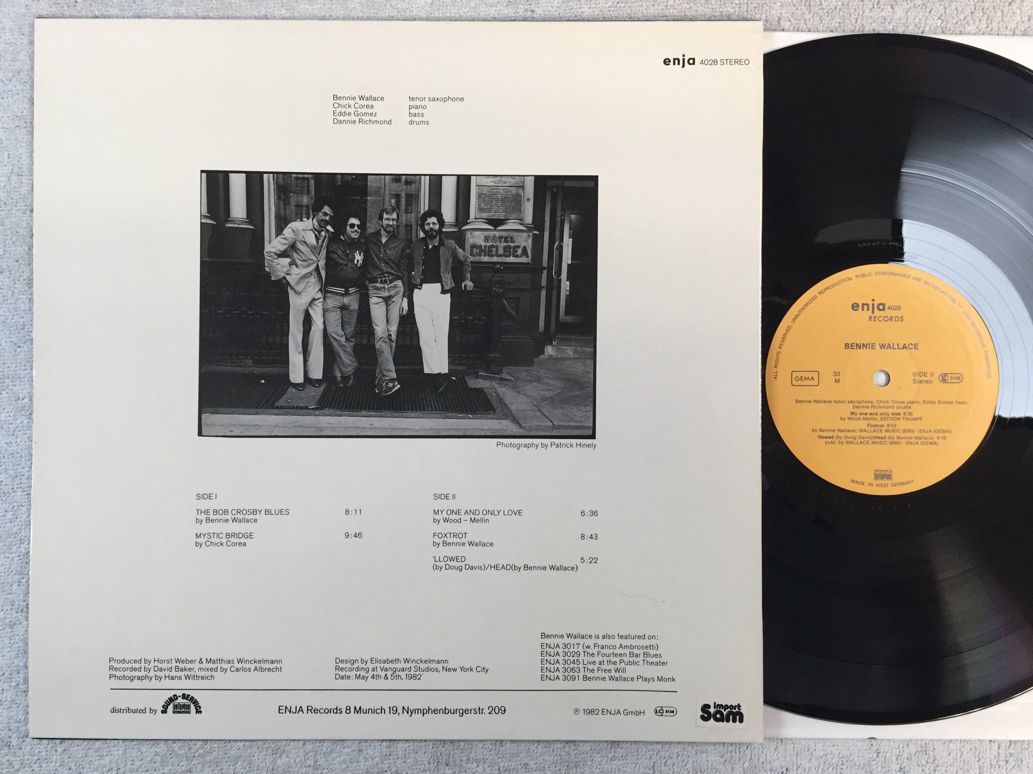 Omslagsbild för skivan BENNIE WALLACE TRIO & CHICK COREA LP -82 Ger ENJA 4028