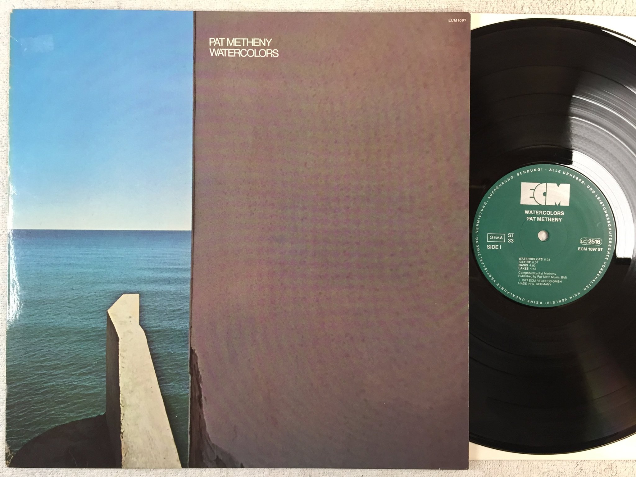 Omslagsbild för skivan PAT METHENY watercolors LP -77 Ger ECM 1097 ST