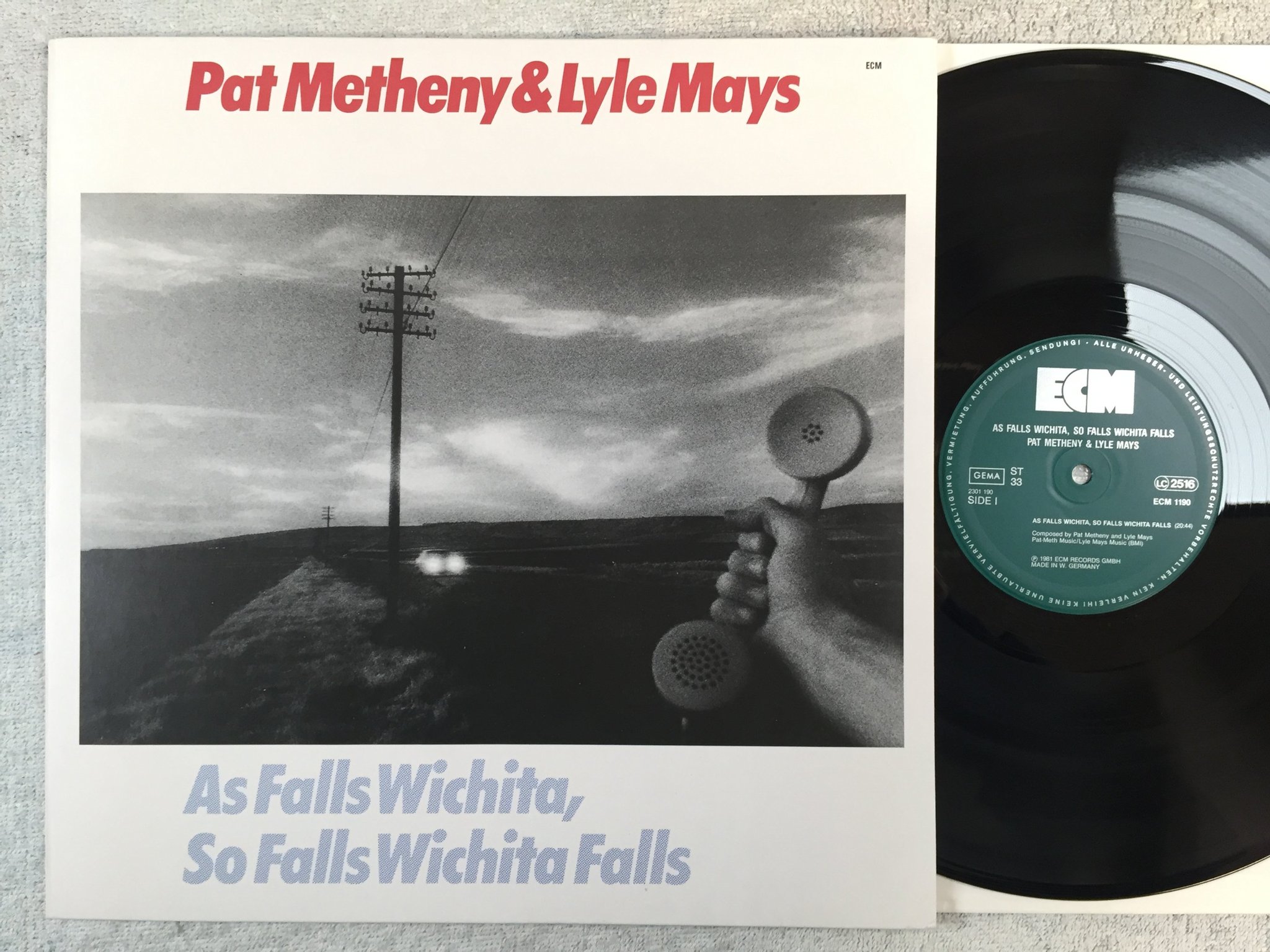 Omslagsbild för skivan PAT METHENY GROUP as falls wichita... LP -81 Ger ECM 1190