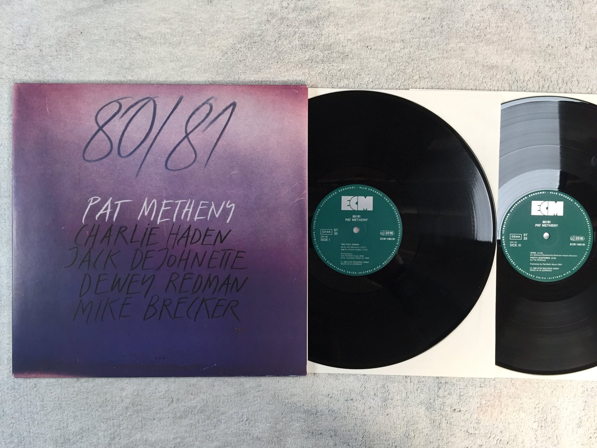 Omslagsbild för skivan PAT METHENY GROUP 80/81 2xLP -80 Ger ECM 1180/81