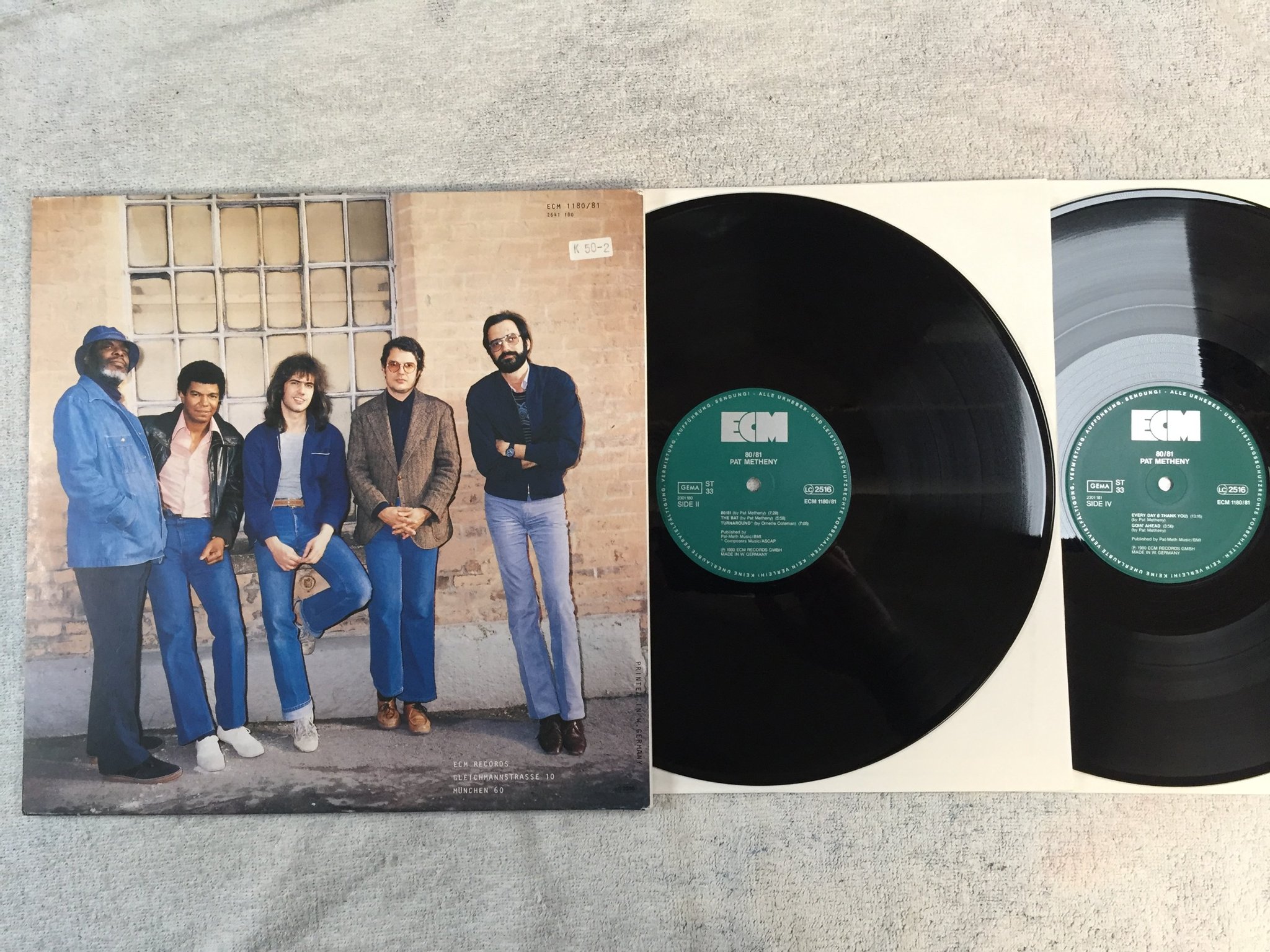 Omslagsbild för skivan PAT METHENY GROUP 80/81 2xLP -80 Ger ECM 1180/81