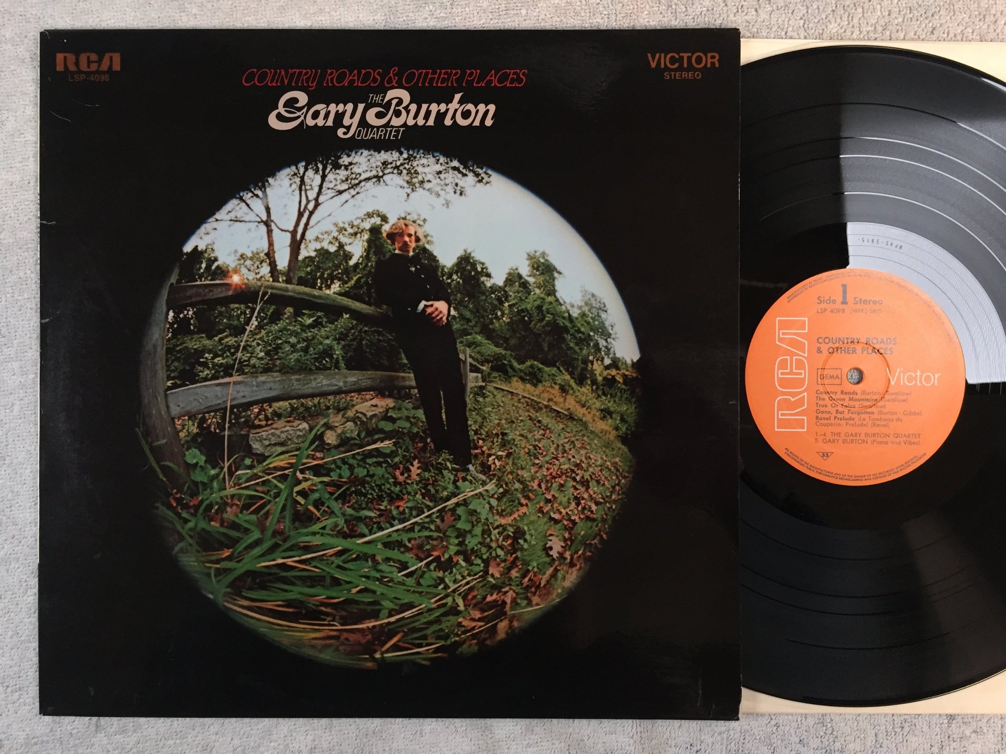 Omslagsbild för skivan GARY BURTON QUARTET country roads & other places LP Ger RCA LSP 4098