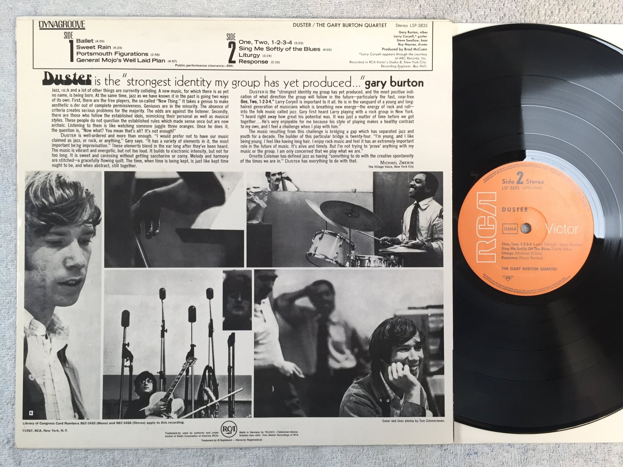 Omslagsbild för skivan GARY BURTON QUARTET duster LP Ger RCA LSP 3835
