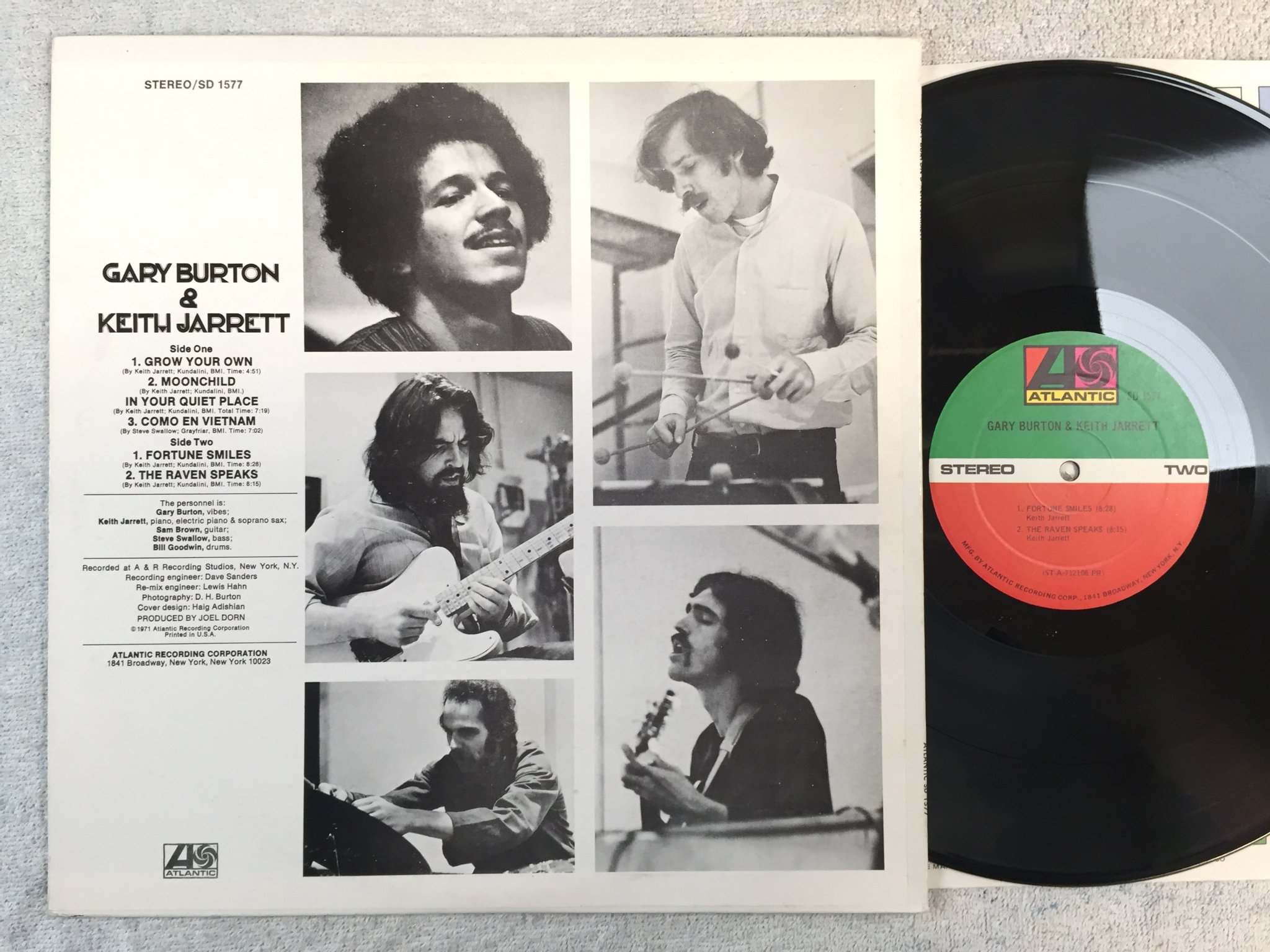 Omslagsbild för skivan GARY BURTON & KEITH JARRETT s/t LP -71 US ATLANTIC SD 1577