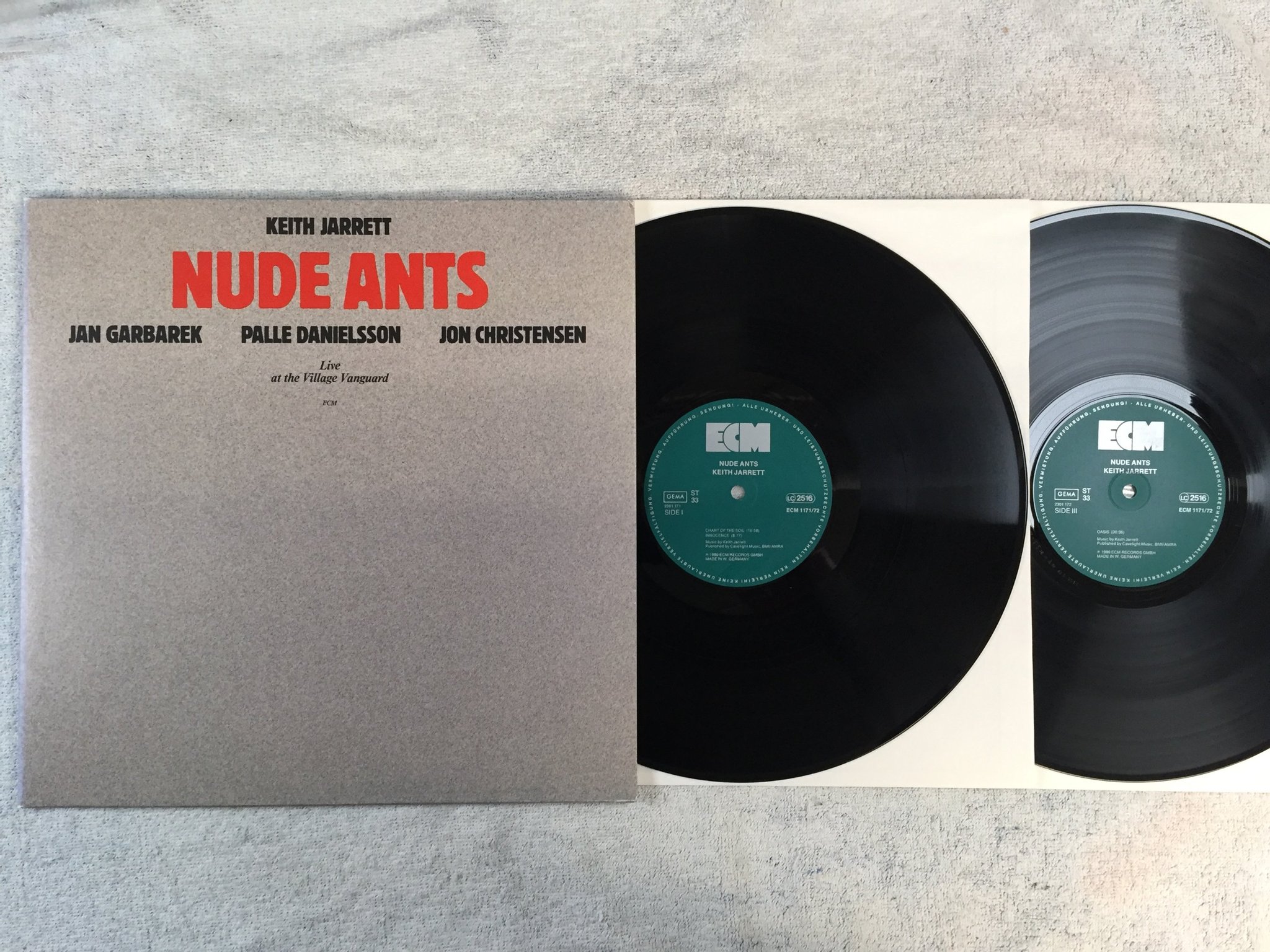 Omslagsbild för skivan KEITH JARRETT nude ants 2xLP -80 Ger ECM 1171/72