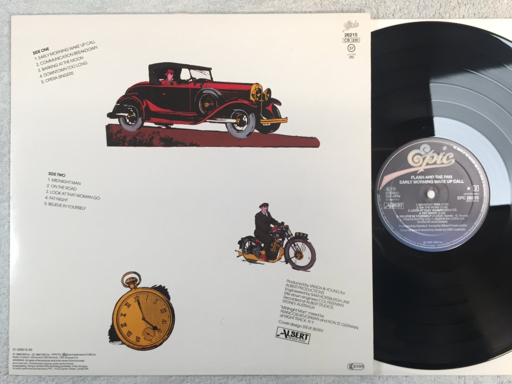 Omslagsbild för skivan FLASH AND THE PAN early morning wake up call LP -85 Hol EPIC EPC 26215