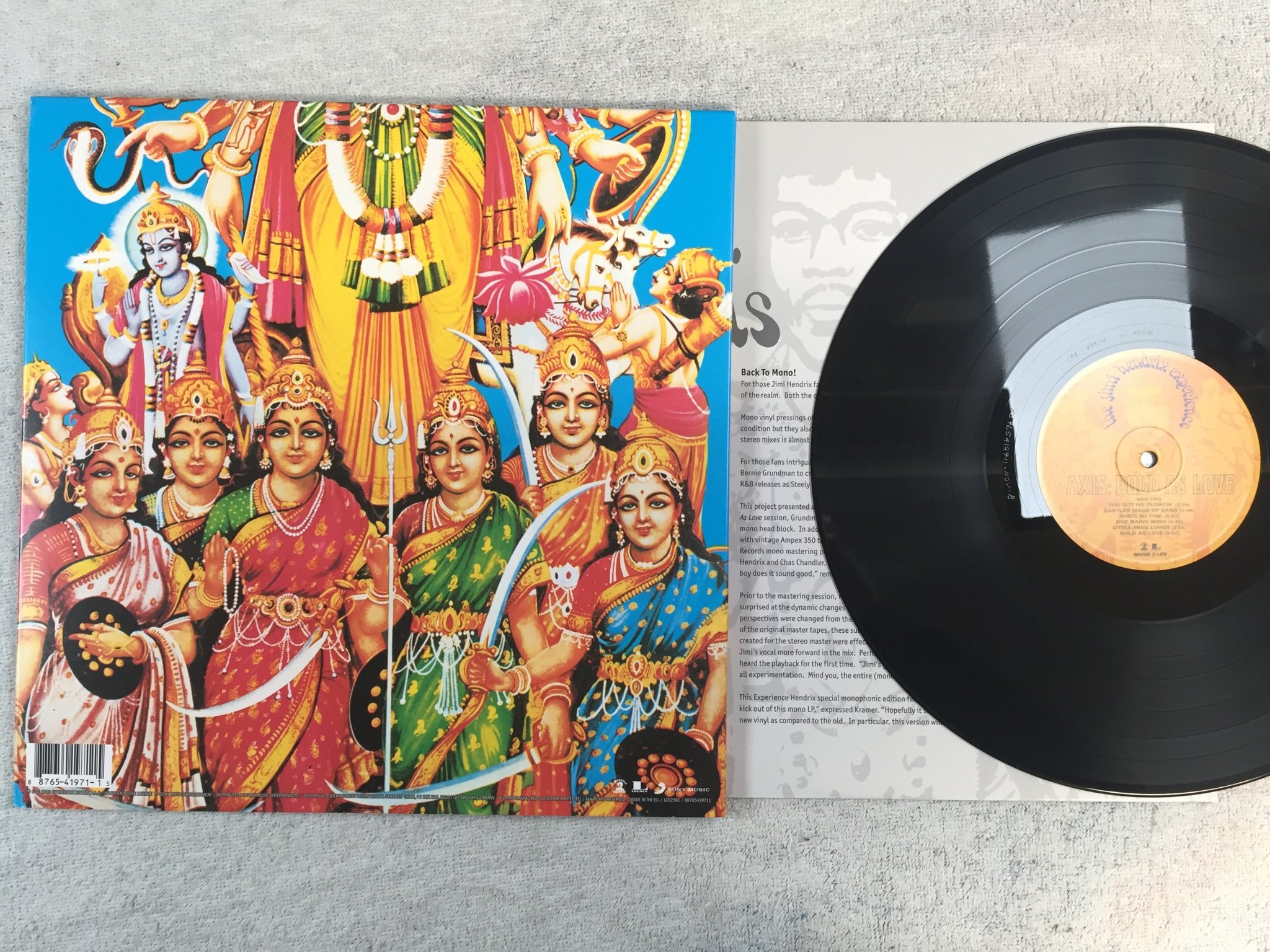 Omslagsbild för skivan JIMI HENDRIX EXPERIENCE axis: bold as love LP 2013 LEGACE 88765419711 200g