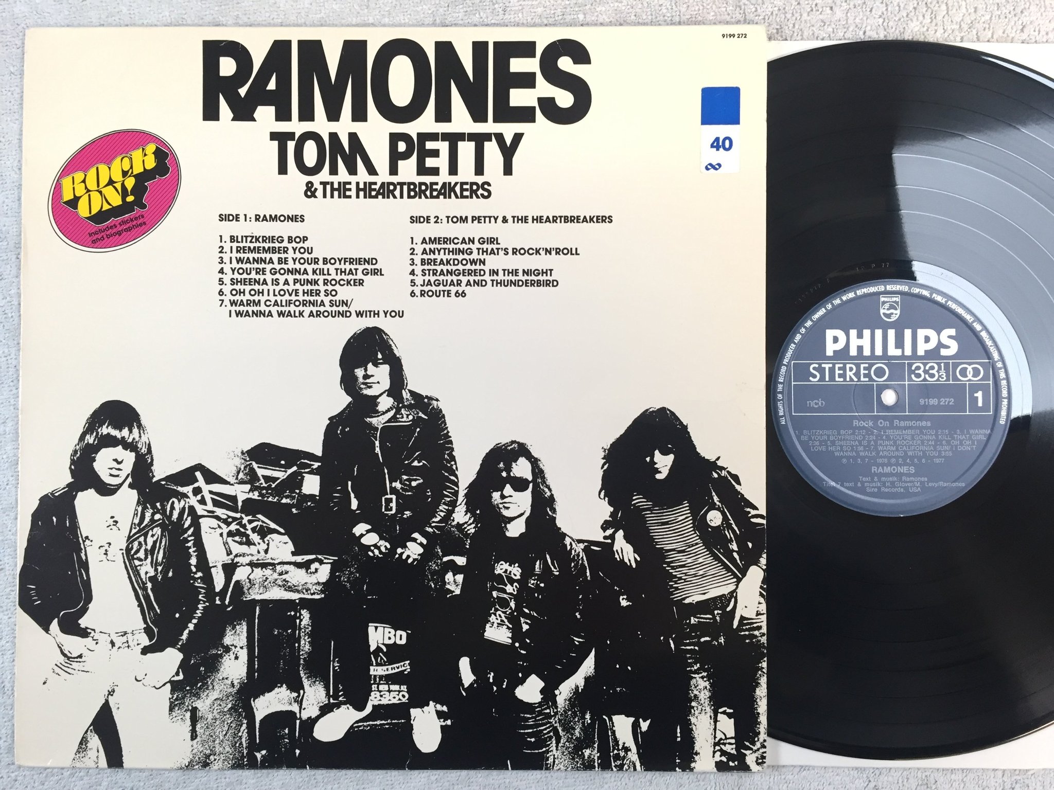 Omslagsbild för skivan RAMONES / TOM PETTY & THE HEARTBREAKERS Split-LP ncb PHILIPS 9199272