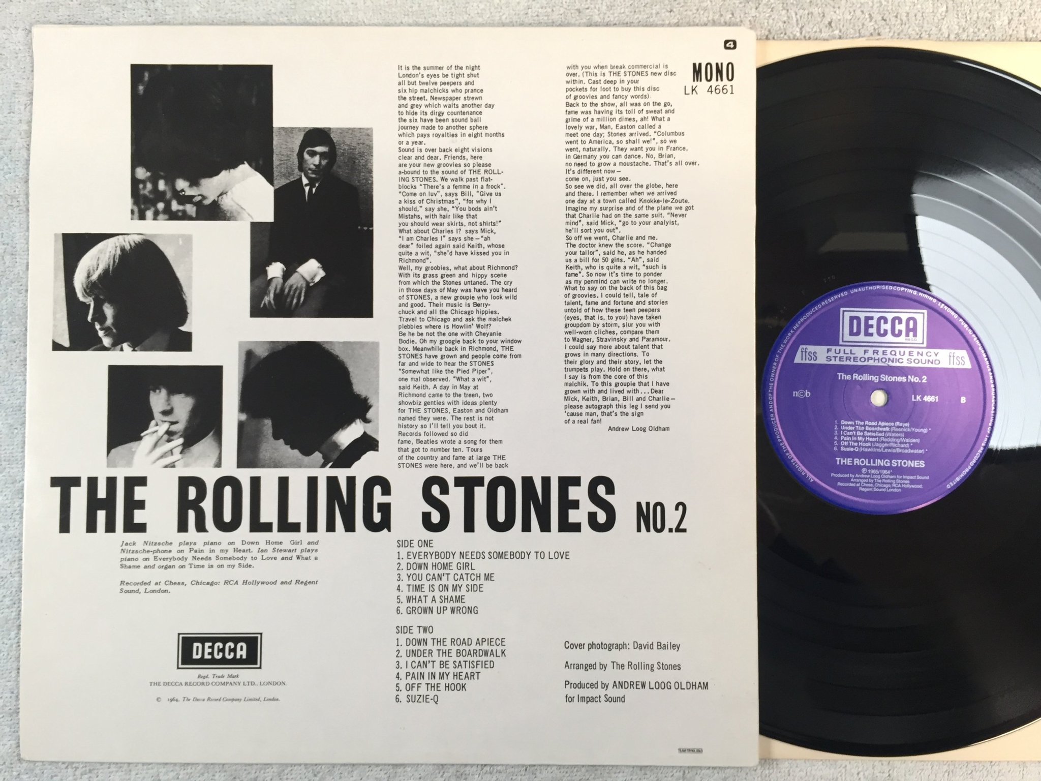Omslagsbild för skivan THE ROLLING STONES No 2 LP re ncb DECCA LK 4661