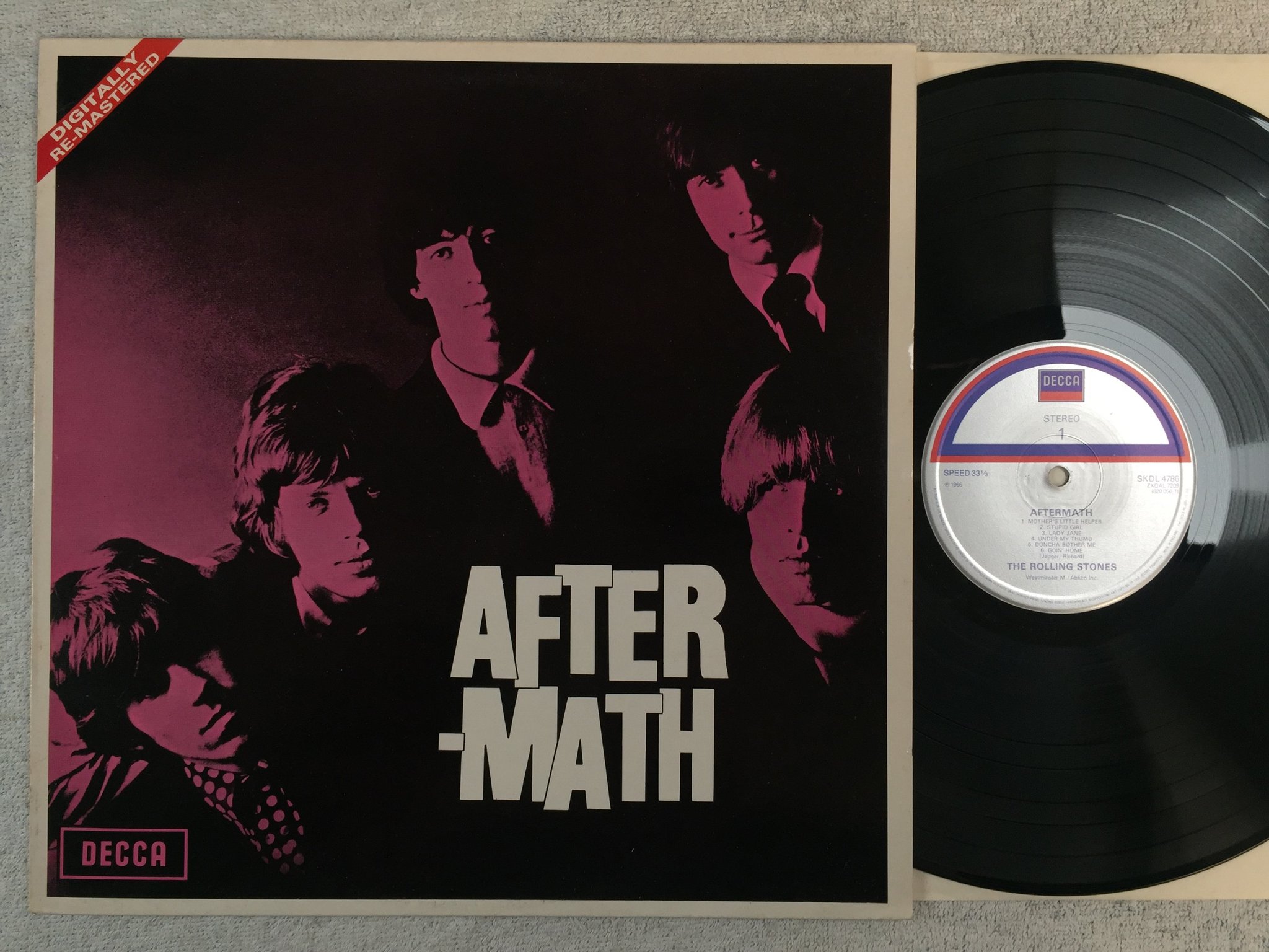 Omslagsbild för skivan THE ROLLING STONES aftermath LP re  DECCA SKDL 4786