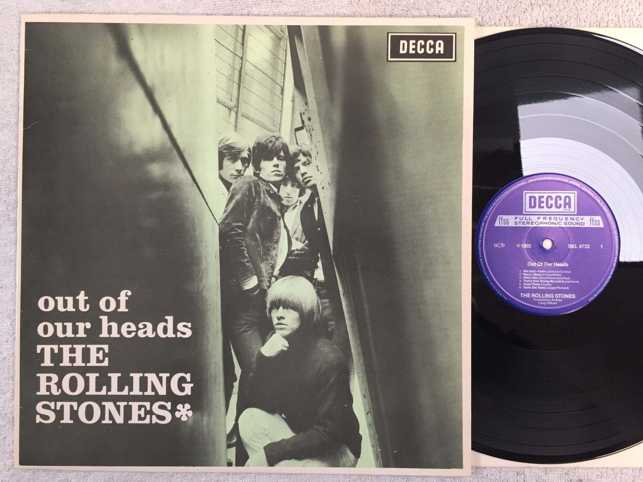 Omslagsbild för skivan THE ROLLING STONES out of our heads LP re ncb DECCA SKL 4733