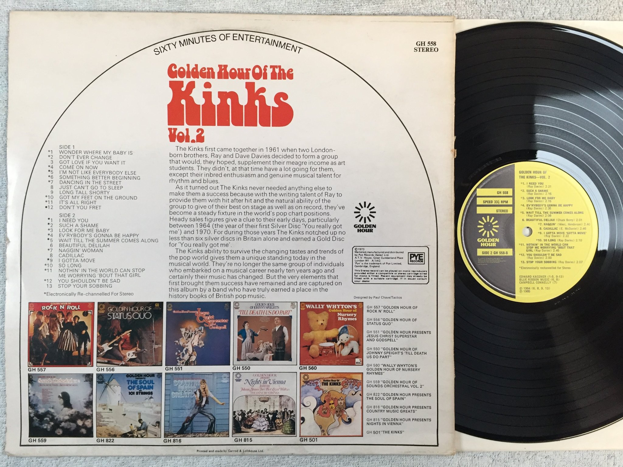 Omslagsbild för skivan THE KINKS golden hour of ... vol 2 LP UK GH 558