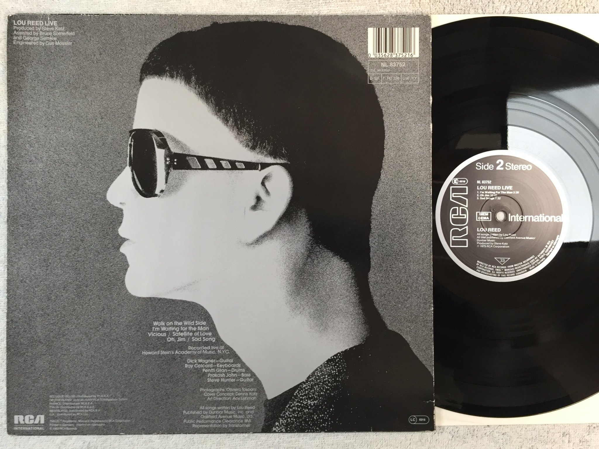 Omslagsbild för skivan LOU REED live LP Ger RCA NL 83752