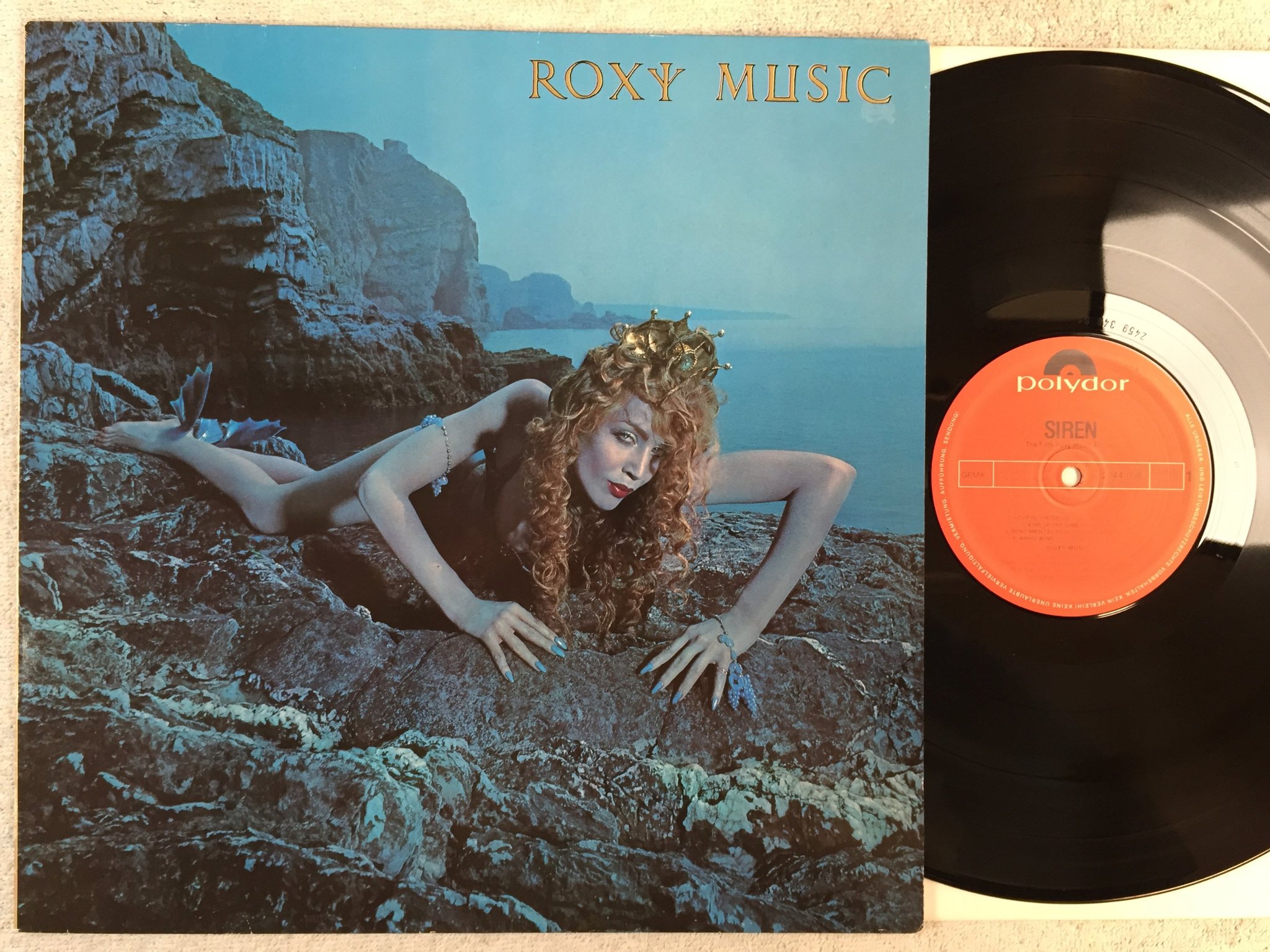 Omslagsbild för skivan ROXY MUSIC siren LP Ger POLYDOR 2344090