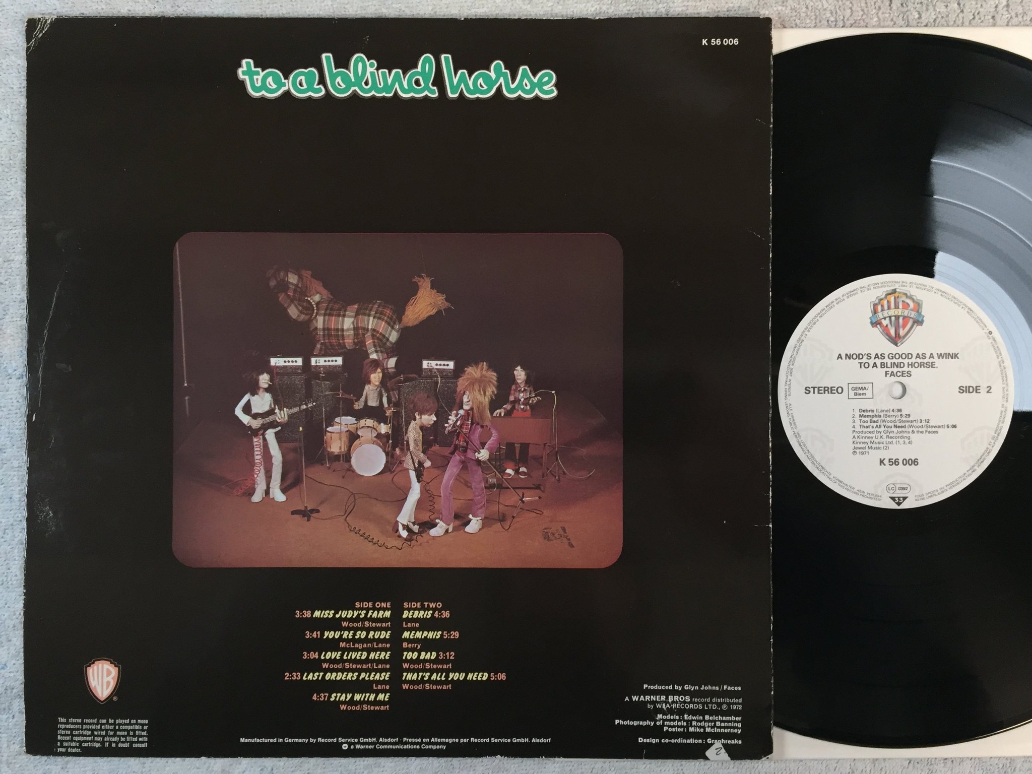 Omslagsbild för skivan FACES a nod's as good as a wink to a blind horse LP Ger WARNER BROS K 56006