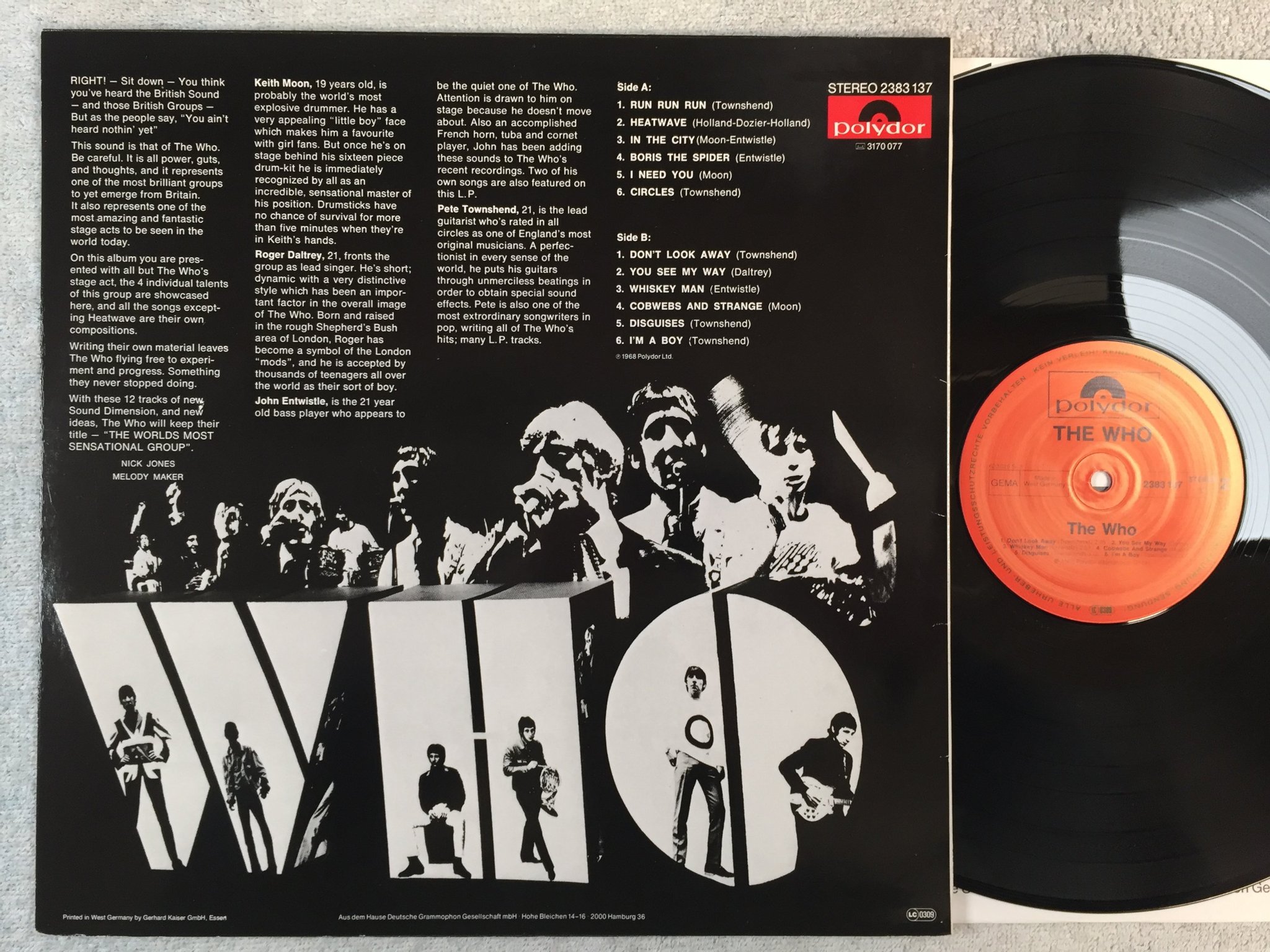 Omslagsbild för skivan THE WHO s/t LP Ger POLYDOR 2383137