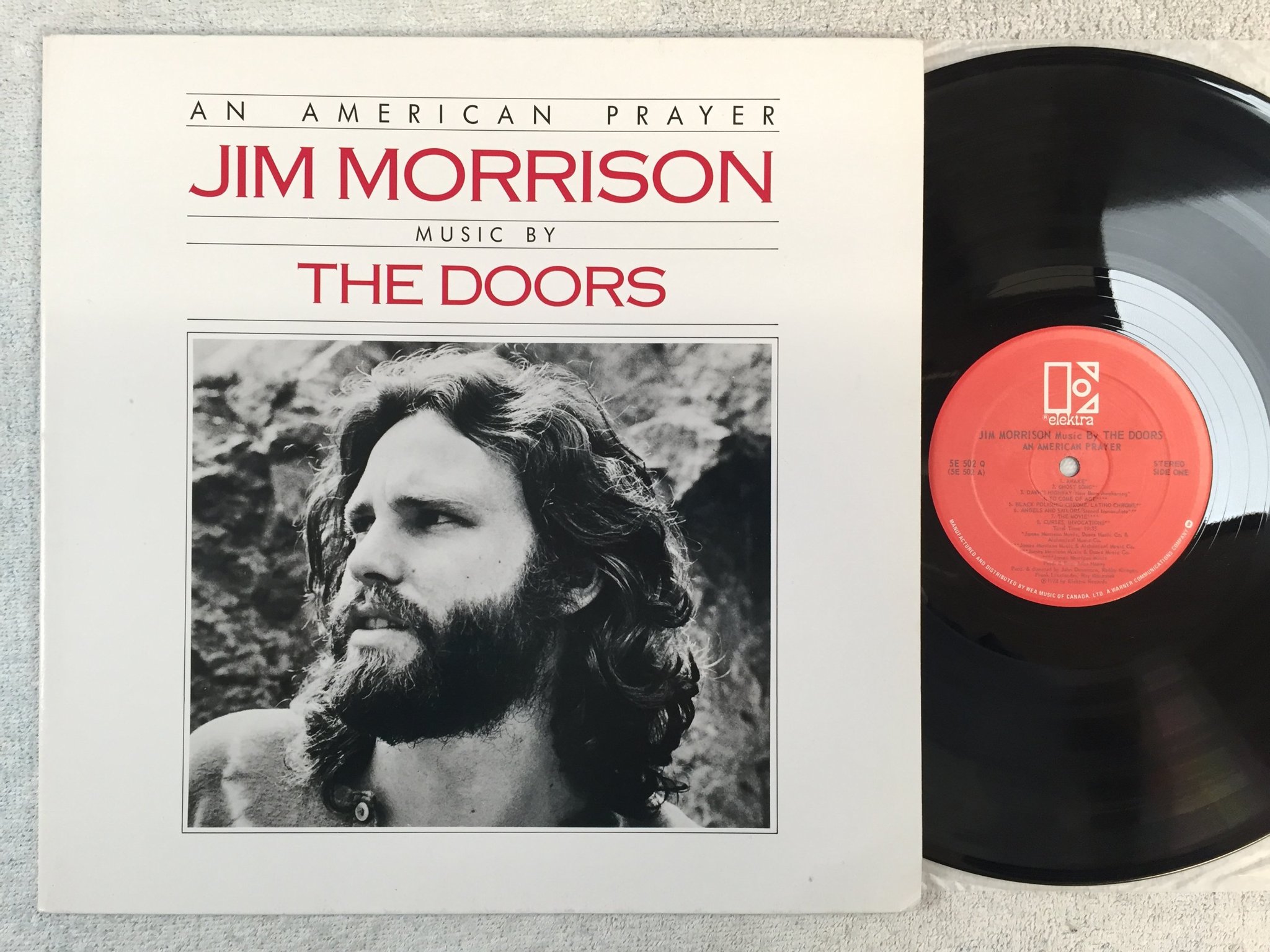 Omslagsbild för skivan JIM MORRISON / THE DOORS an american prayer LP -78 Can ELEKTRA 5E 502 Q