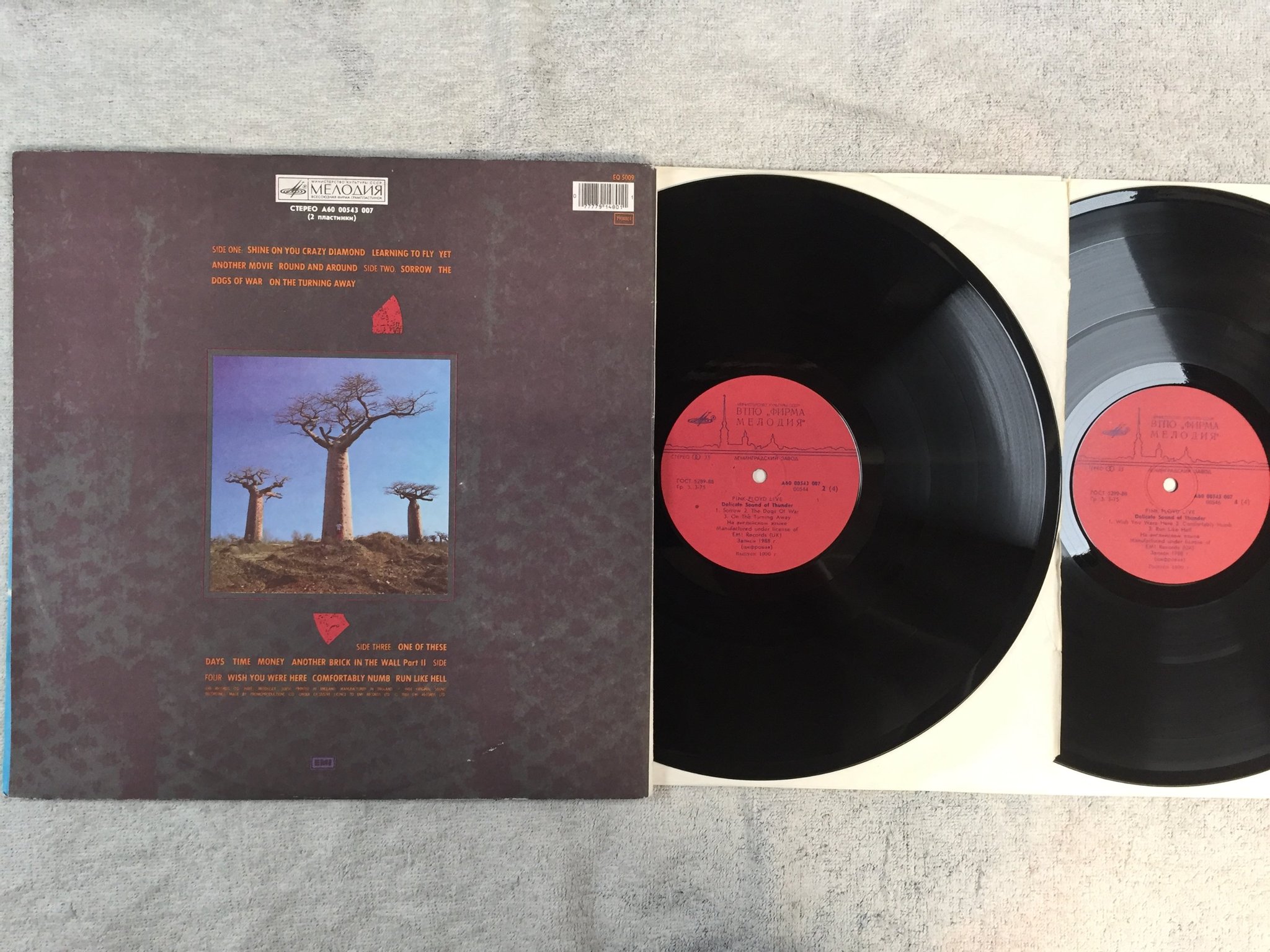 Omslagsbild för skivan Pink Floyd Delicate Sound Of Thunder 2xLP USSR A60 00543 007