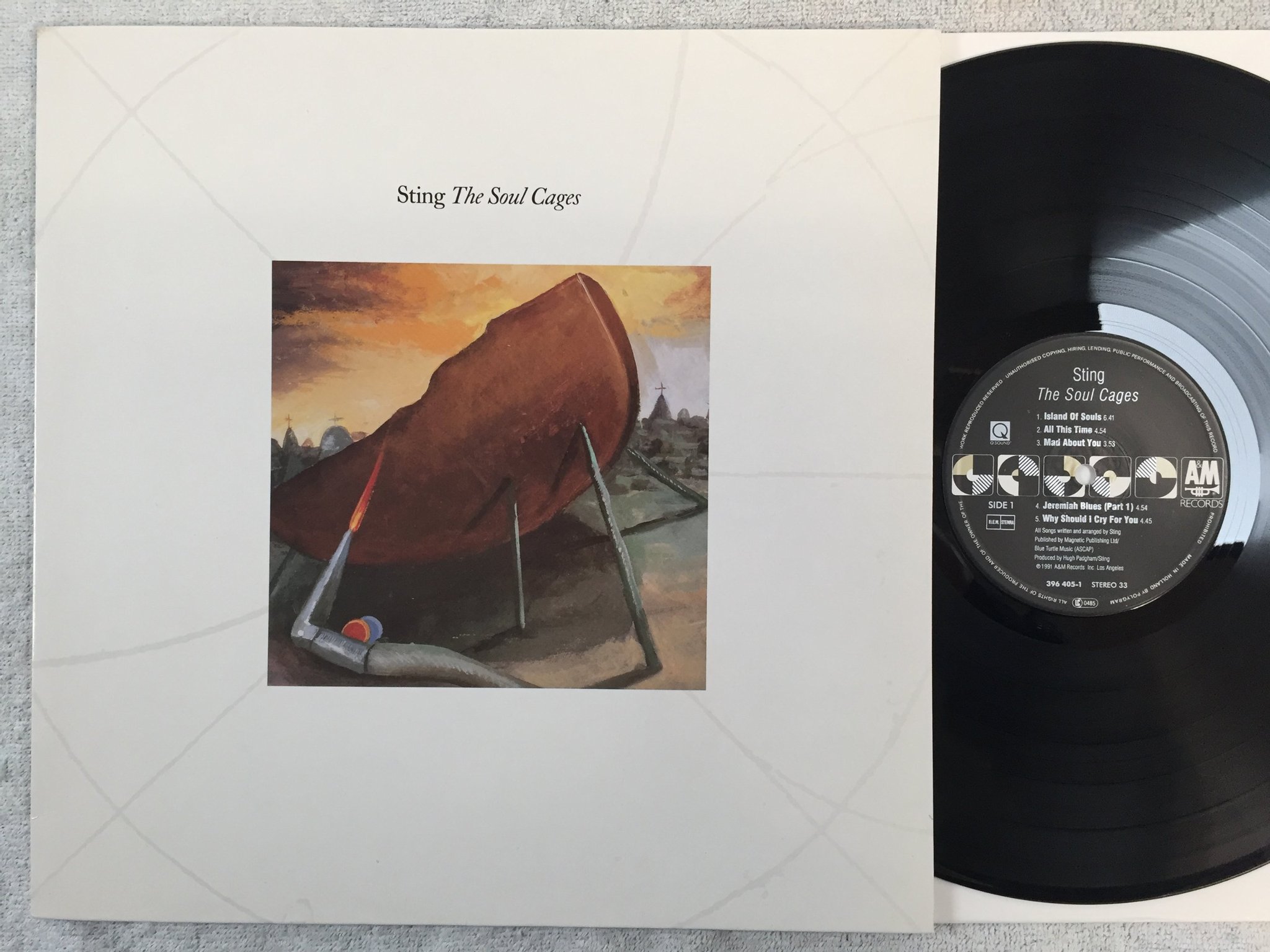 Omslagsbild för skivan STING the soul cages LP -91 A&M 396 405-1