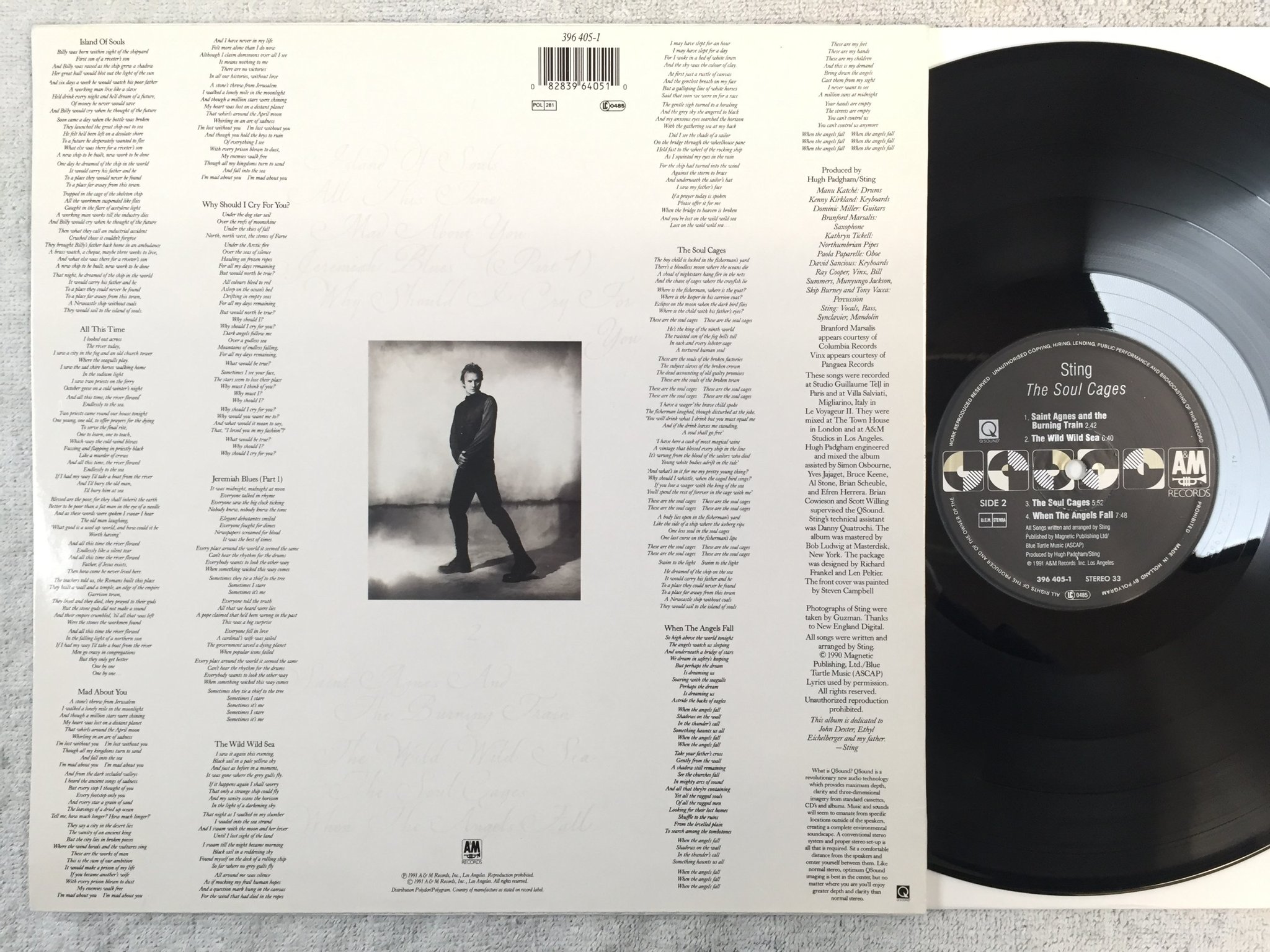 Omslagsbild för skivan STING the soul cages LP -91 A&M 396 405-1