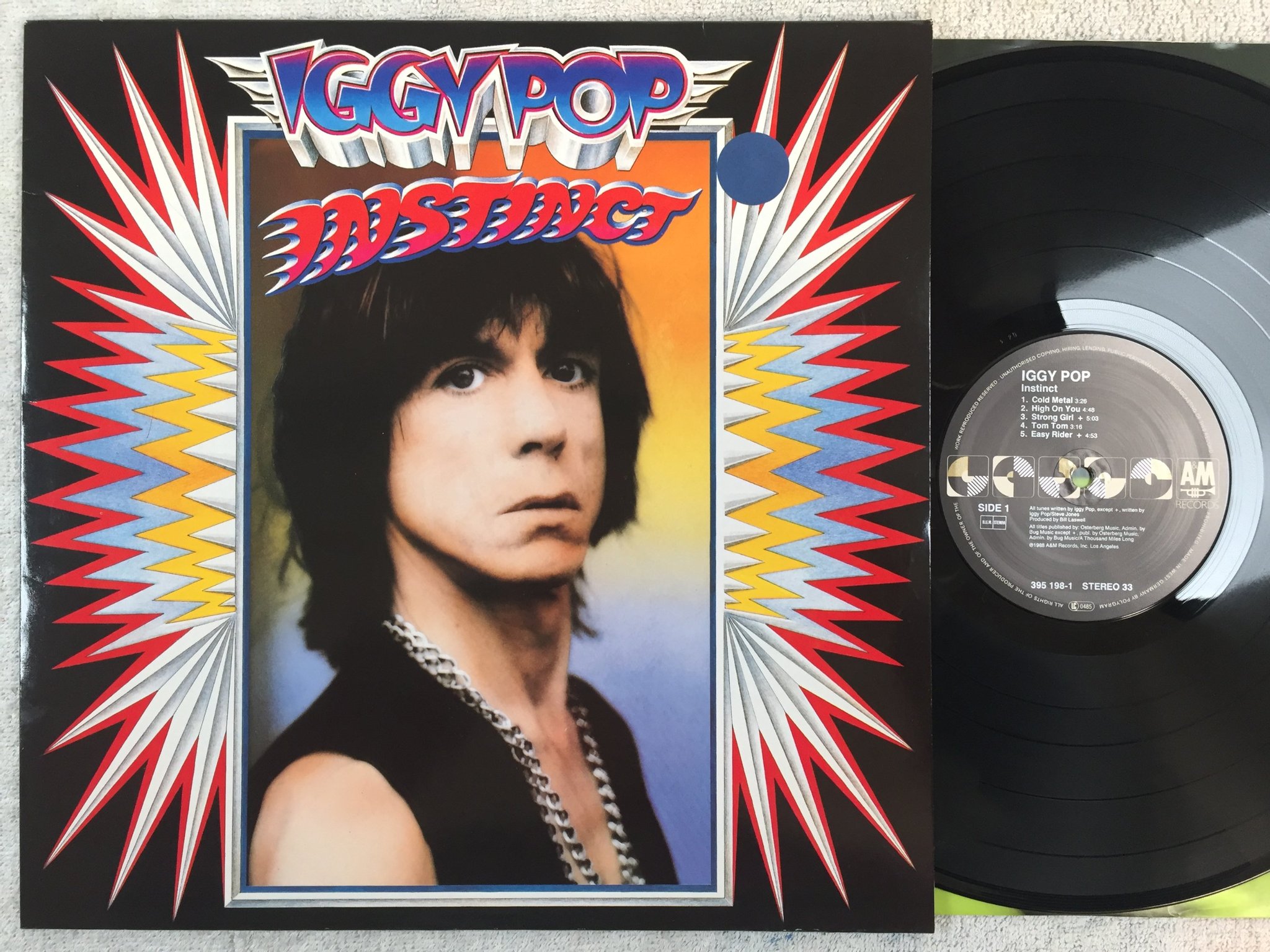 Omslagsbild för skivan IGGY POP instict LP -88 A&M 395 198-1