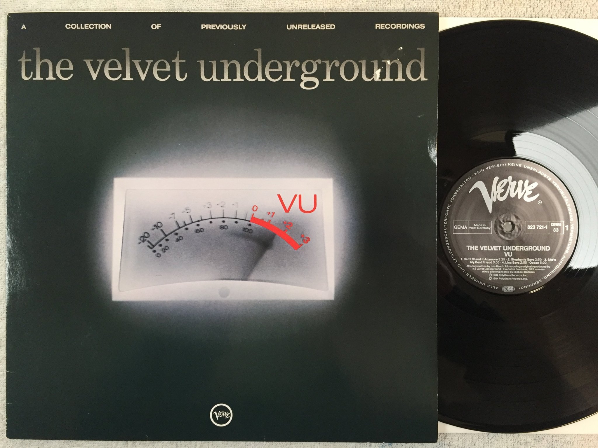 Omslagsbild för skivan THE VELVET UNDERGROUND vu LP -84 Ger VERVE 823721-1