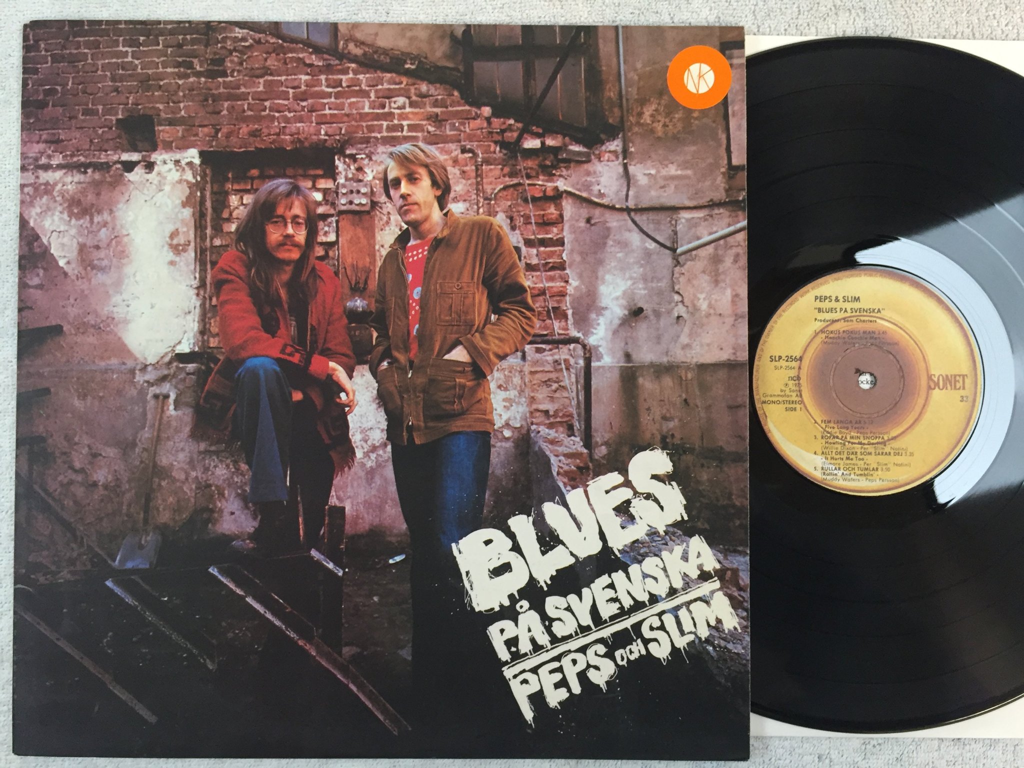 Omslagsbild för skivan PEPS & SLIM blues på svenska LP -75 Swe SONET SLP-2564