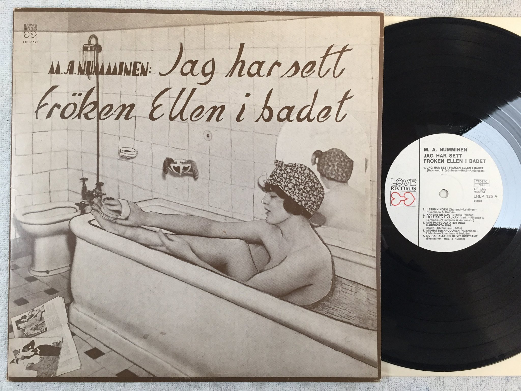 Omslagsbild för skivan M.A. NUMMINEN jag har sett fröken Ellen i badet LP -74 LOVE RECORDS LRLP 125