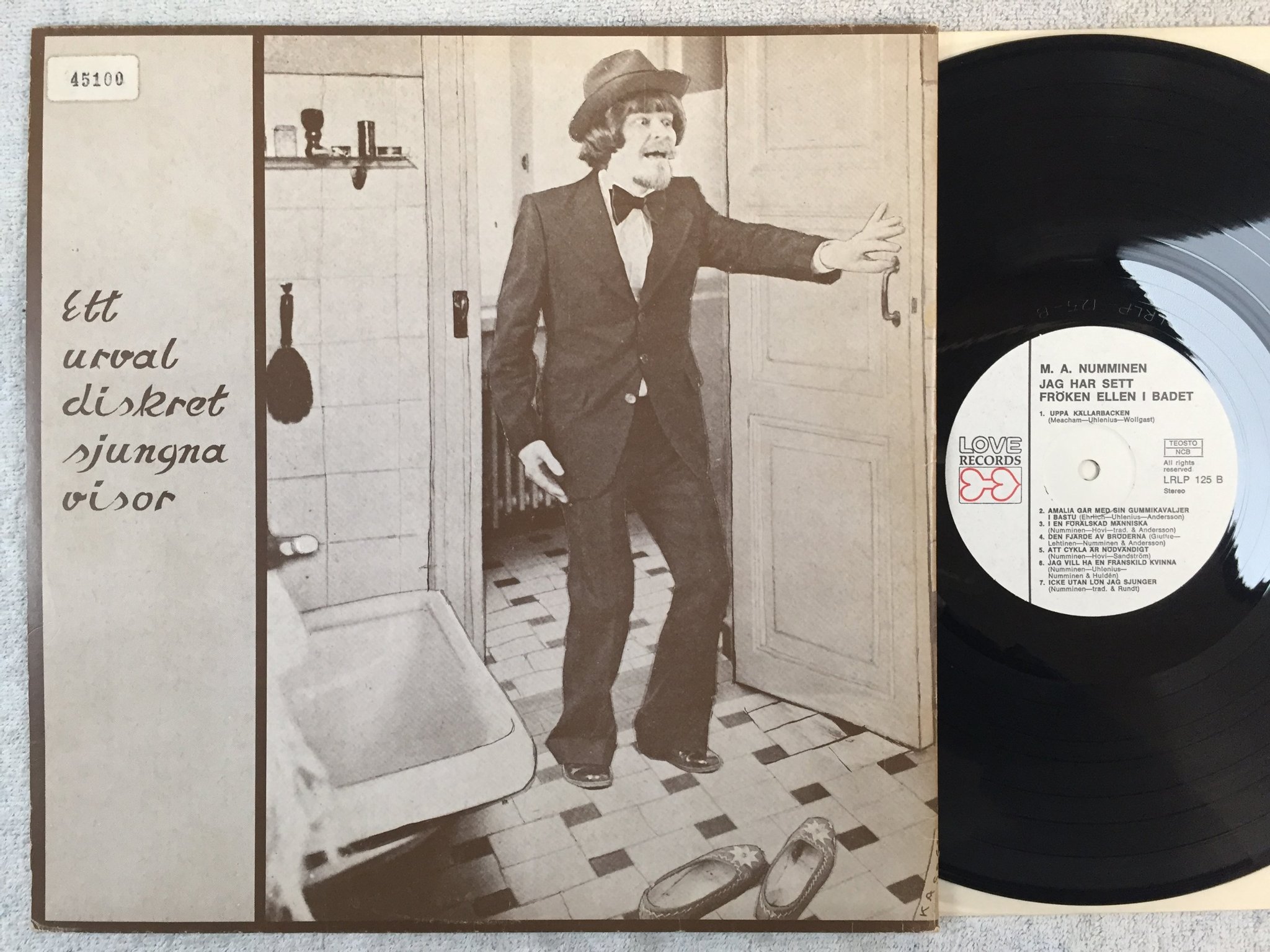Omslagsbild för skivan M.A. NUMMINEN jag har sett fröken Ellen i badet LP -74 LOVE RECORDS LRLP 125