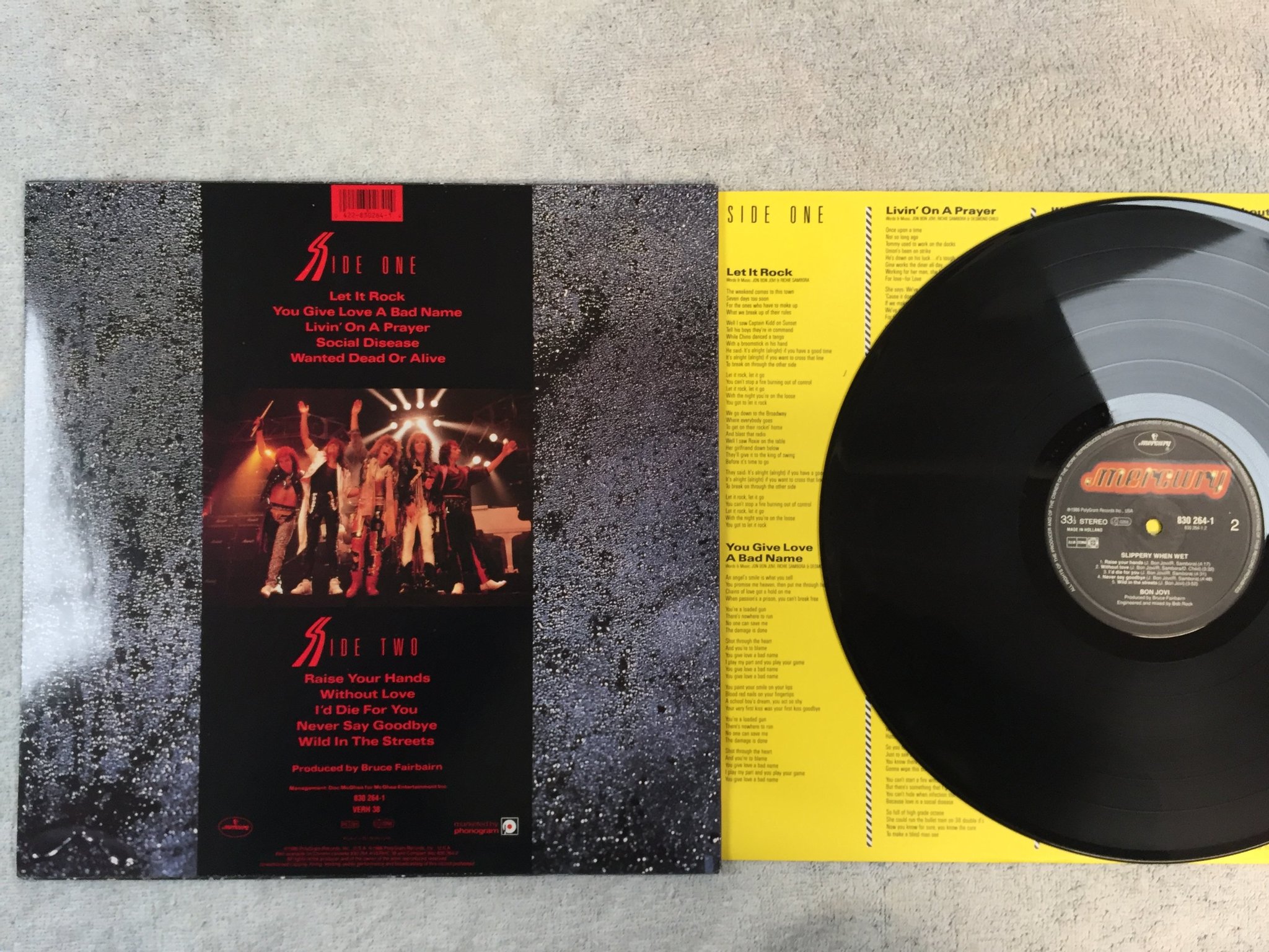Omslagsbild för skivan BON JOVI Slippery When Wet LP -86 MERCURY 830264-1