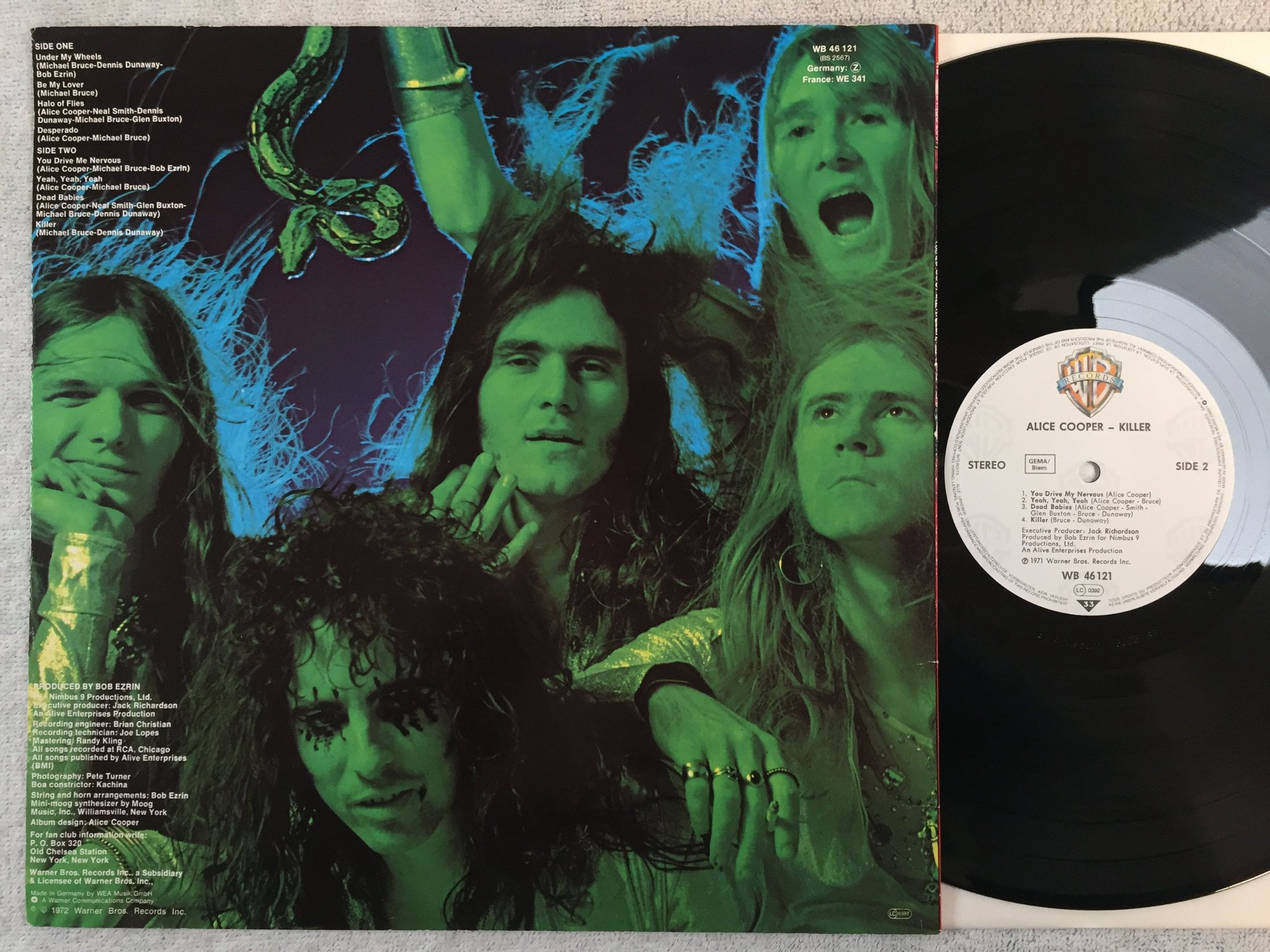 Omslagsbild för skivan ALICE COOPER killer LP re WARNER WB 46121
