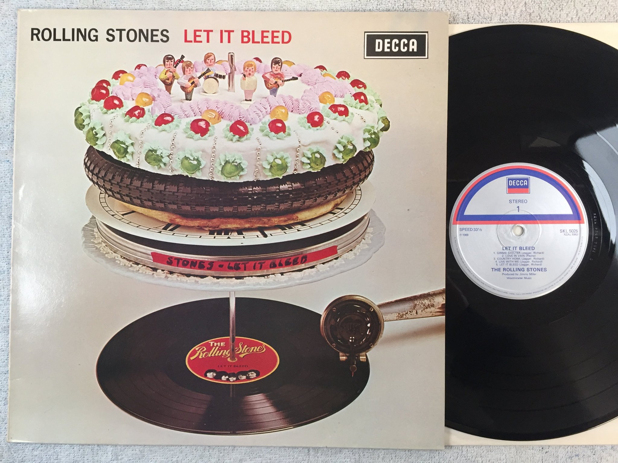 Omslagsbild för skivan THE ROLLING STONES let it bleed LP re DECCA SKL 5025