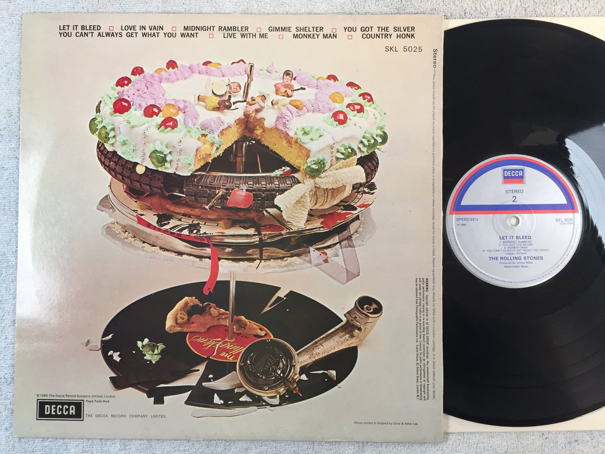 Omslagsbild för skivan THE ROLLING STONES let it bleed LP re DECCA SKL 5025