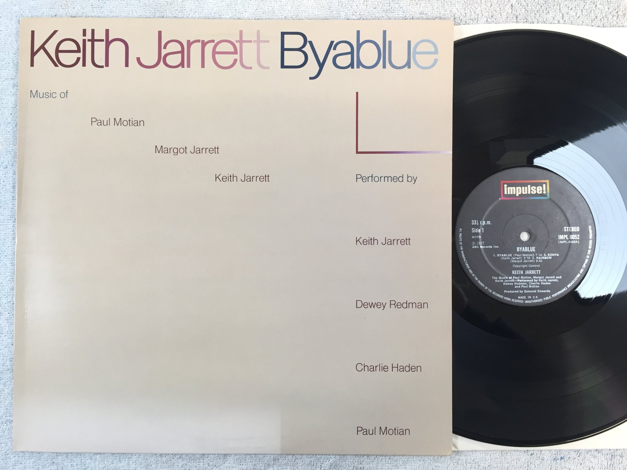 Omslagsbild för skivan KEITH JARRETT byablue LP -77 UK IMPULSE IMPL 8052