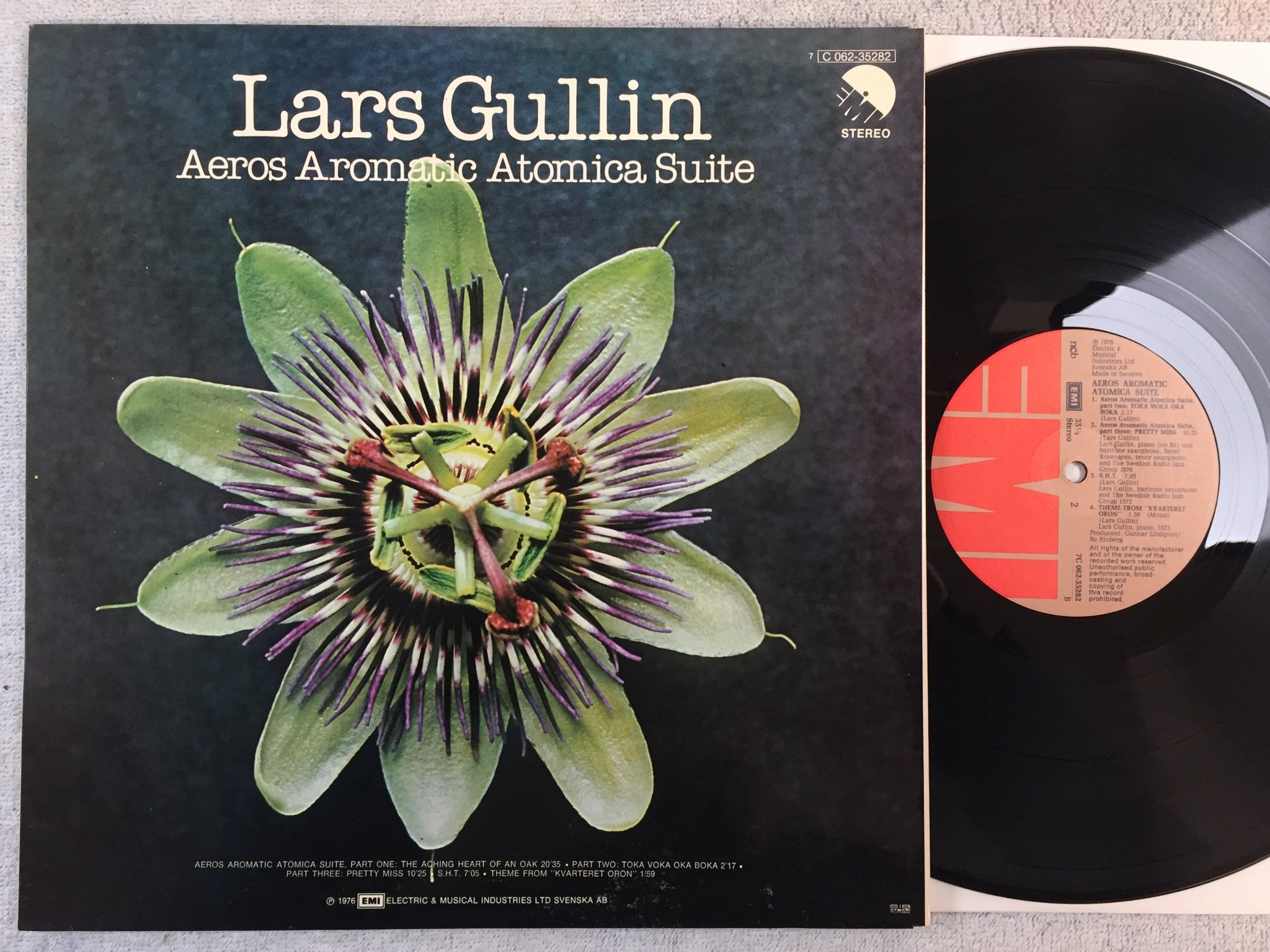 Omslagsbild för skivan LARS GULLIN aeros aromatic atomica suite LP -76 Swe EMI 7C 062-35282