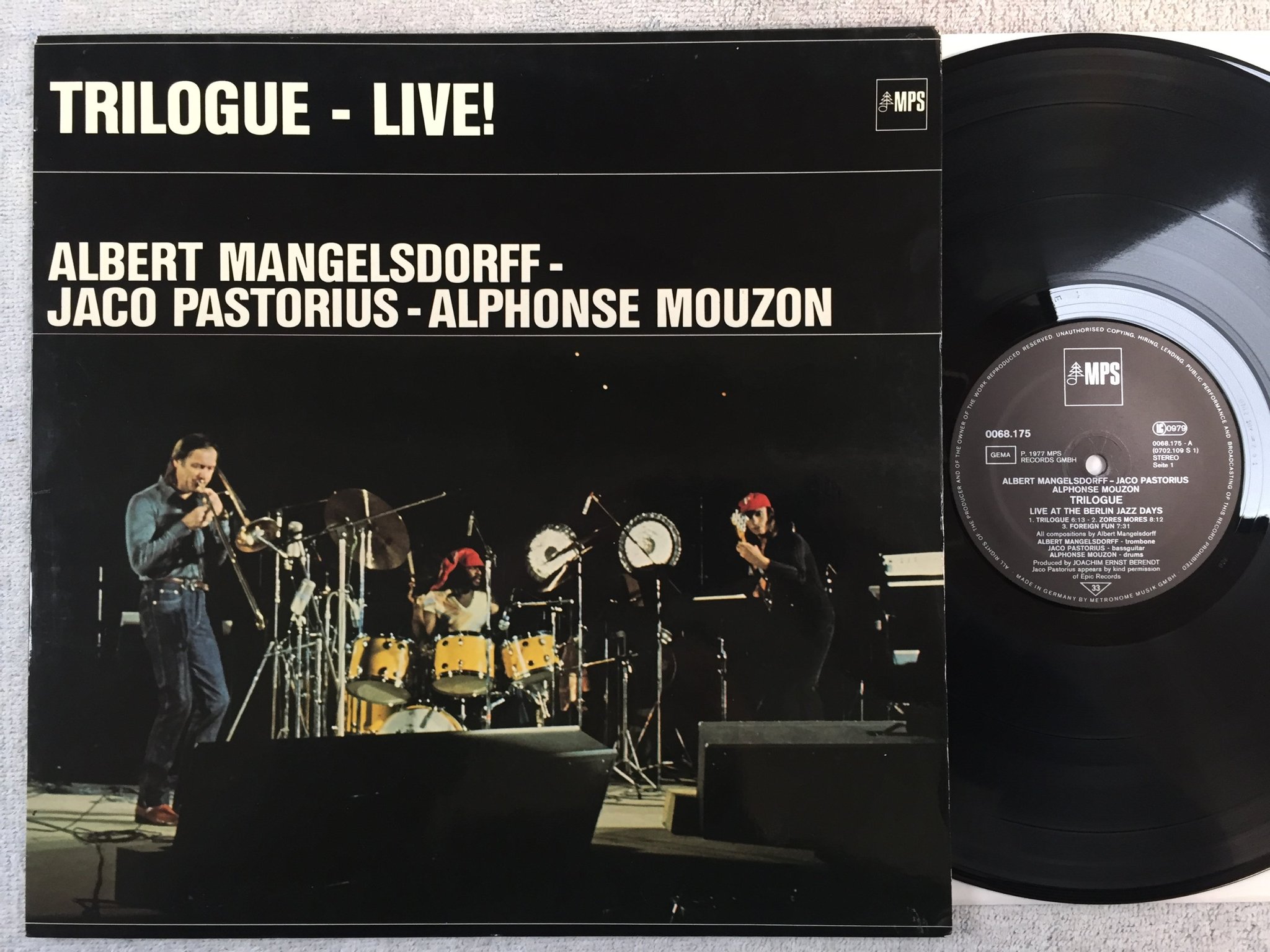 Omslagsbild för skivan ALBERT MANGELSDORFF trilogue LP -77 Ger MPS 0068.175 